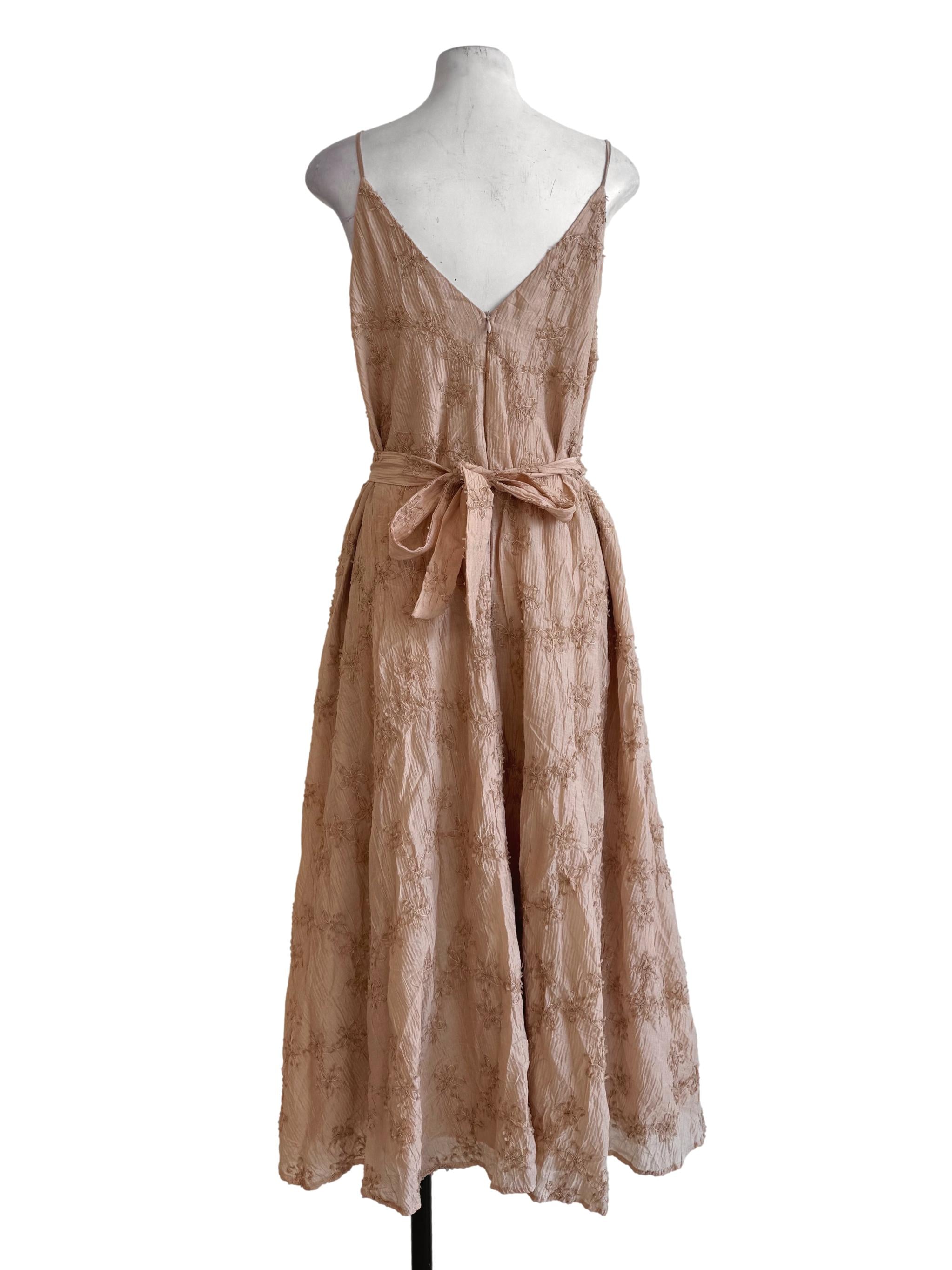 Bombay Brown Embroidery A-Line Dress