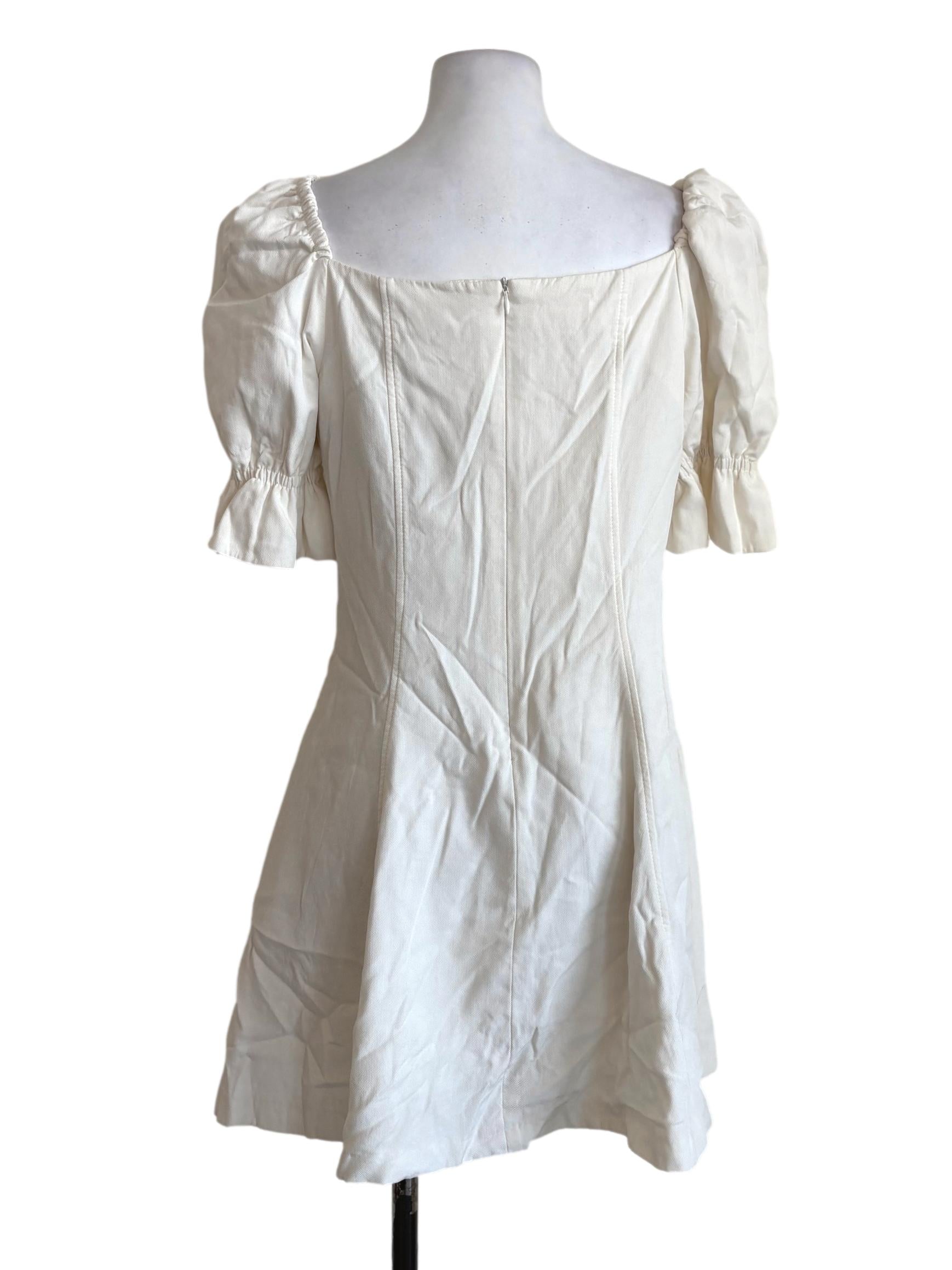 White Buttoned Straight Dress