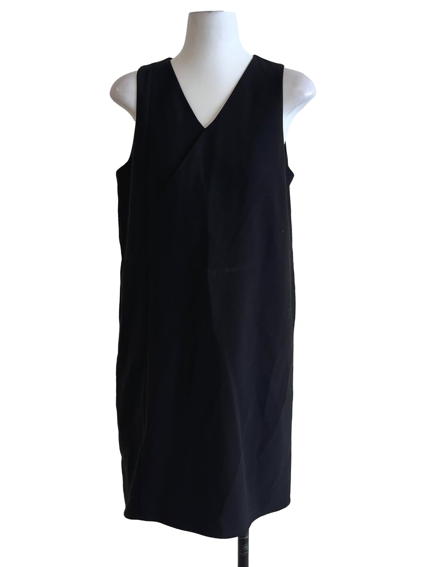 Black V-Neckline Shift Dress