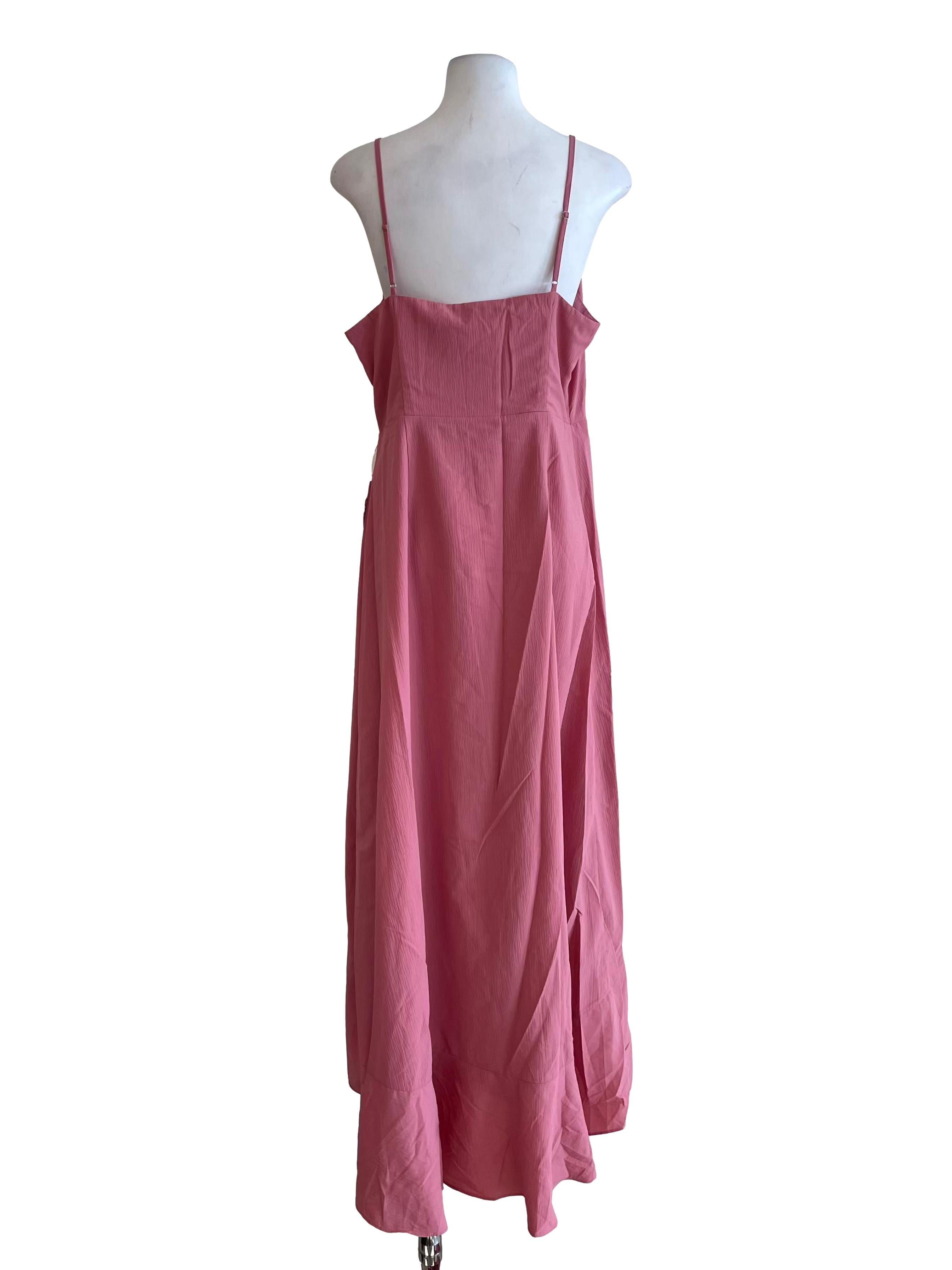 Rouge Wendy Wrap Ruffled Slip Dress