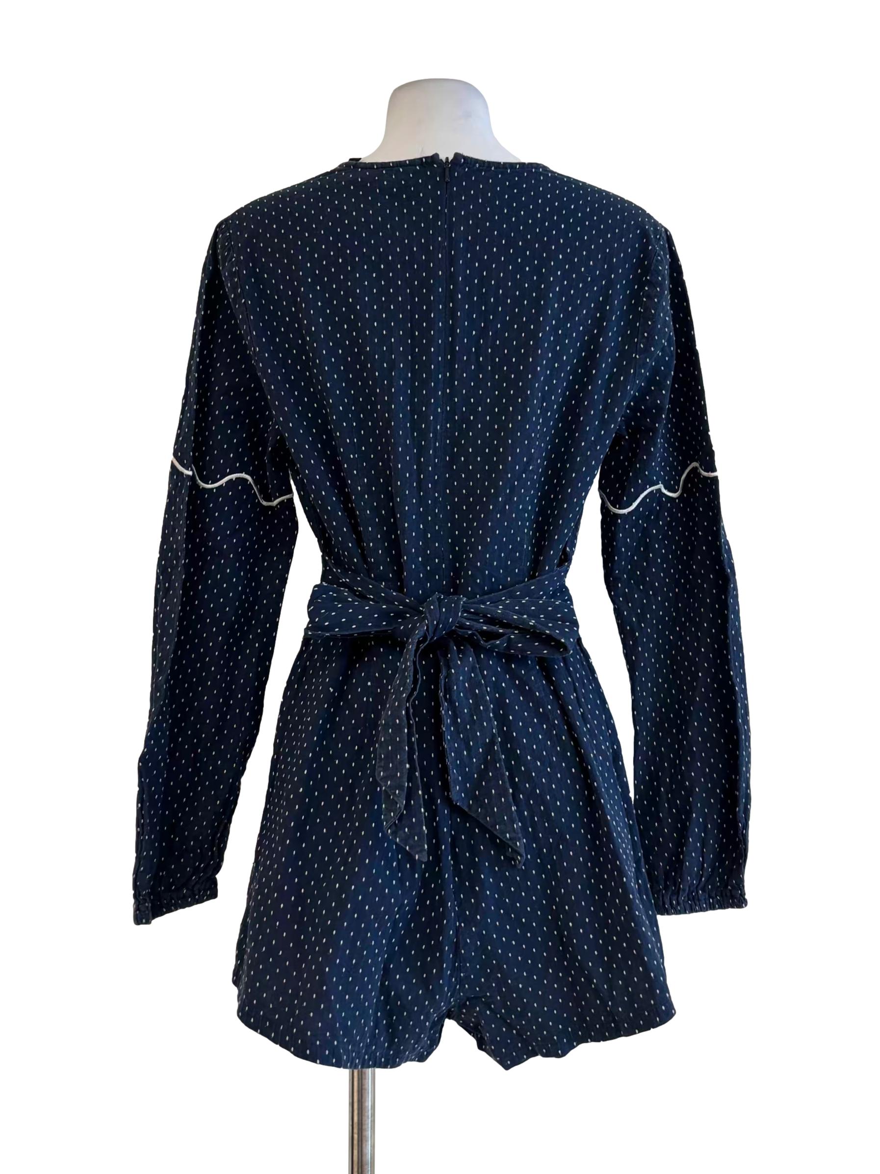 Navy Blue Polka Dot Rompers