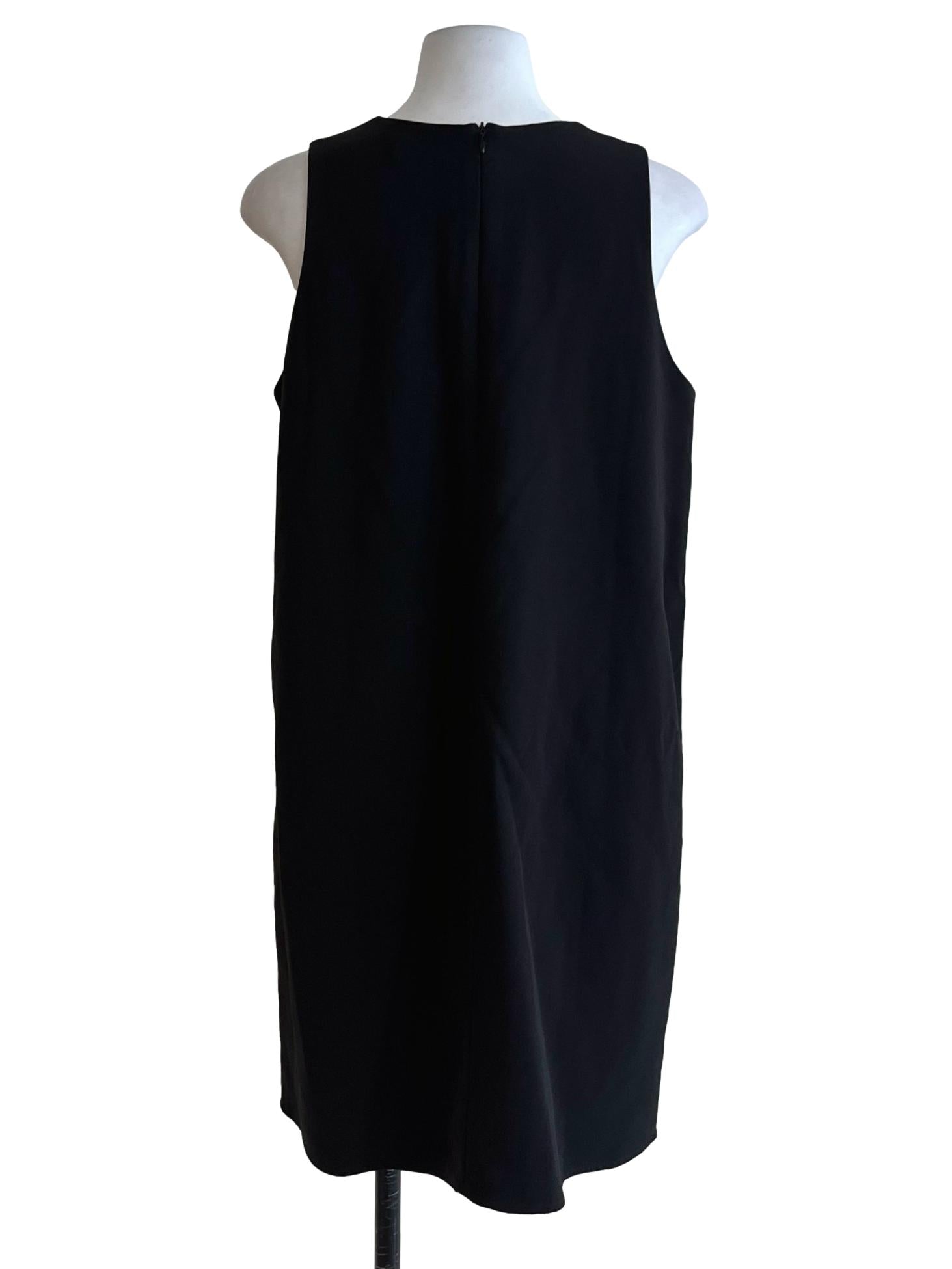 Black V-Neckline Shift Dress