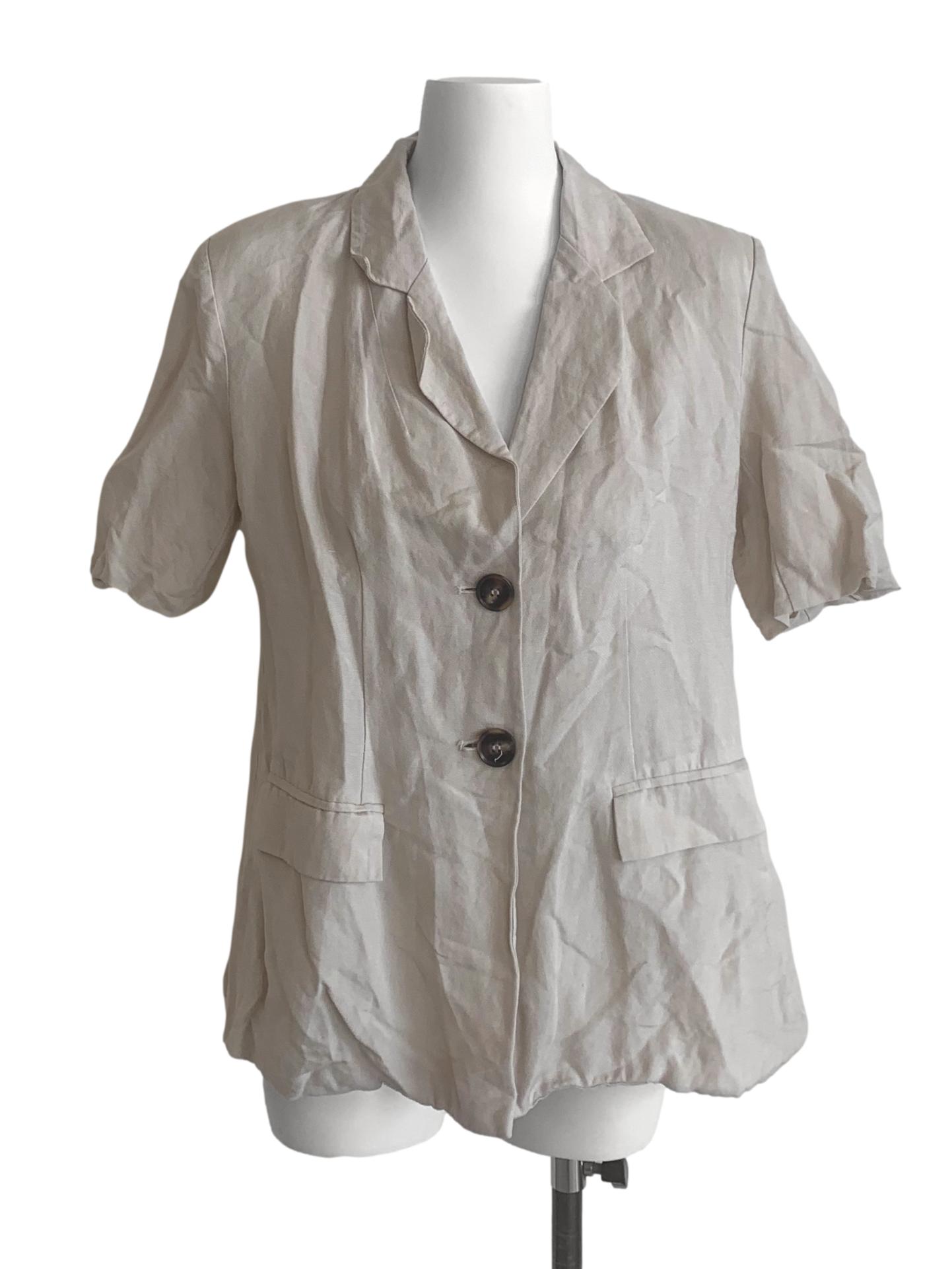 Egg Nog Beige Single Breasted Blazer LB