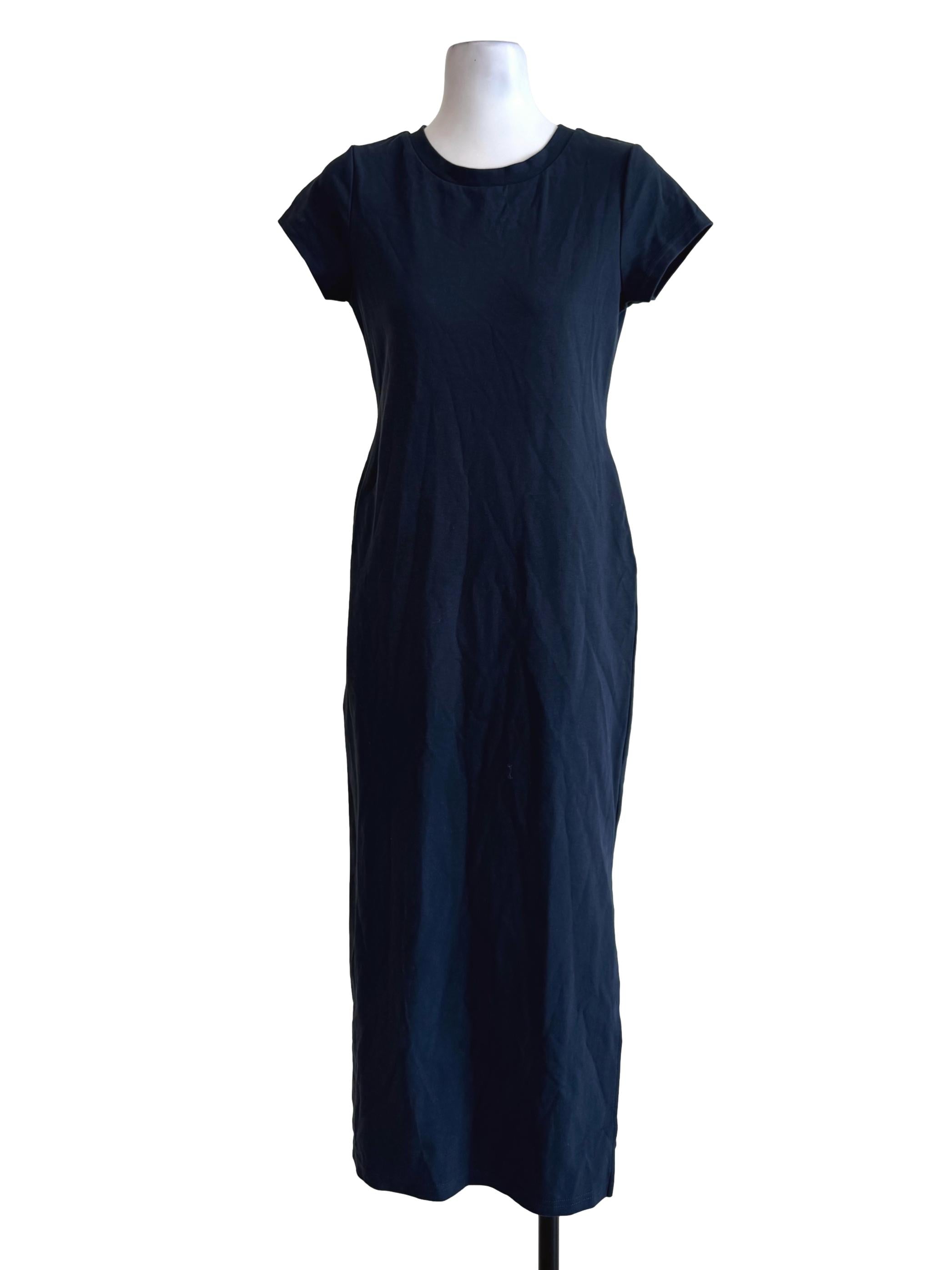 Navy Blue Round Neck Shirt Dress