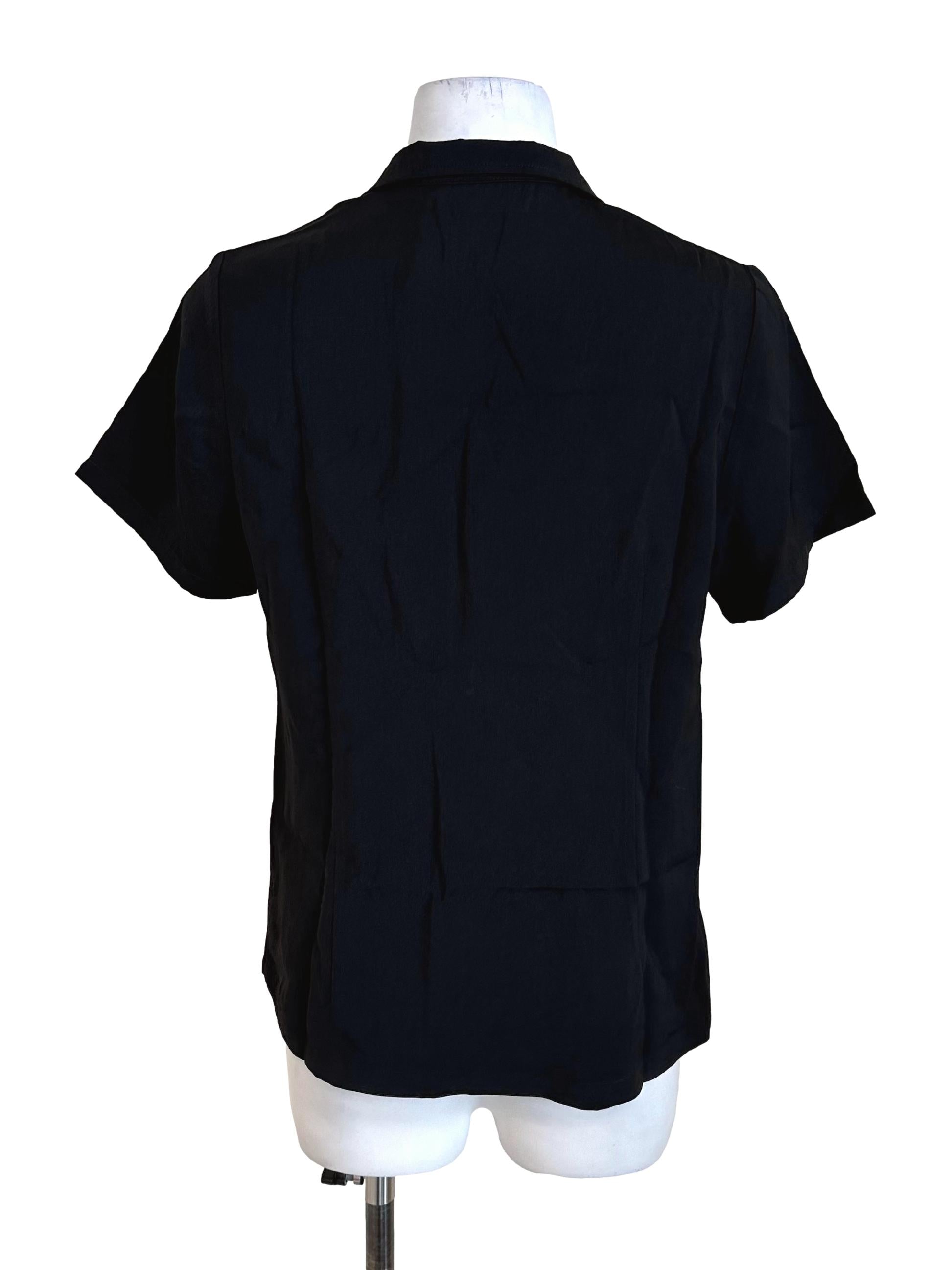 Raven Black Collar Short Sleeve Top YHF