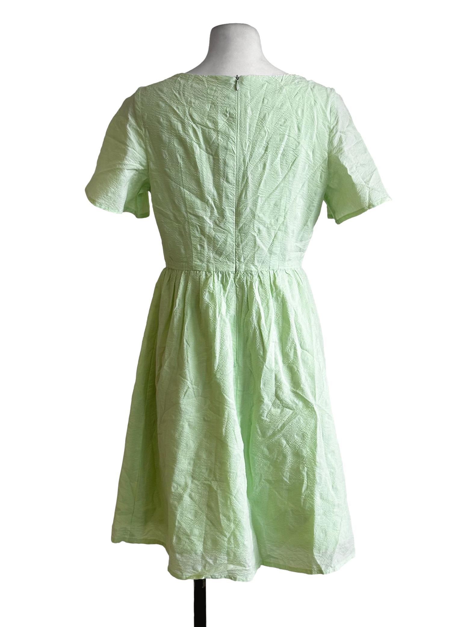 Lime Green Plain Mini Dress