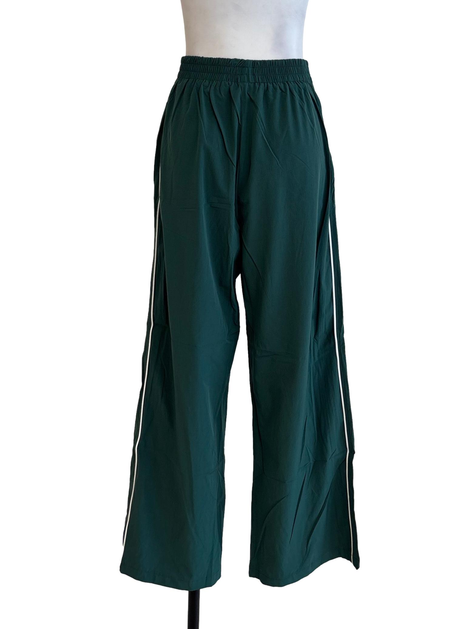 Green Bryce Contrast Nylon Pants