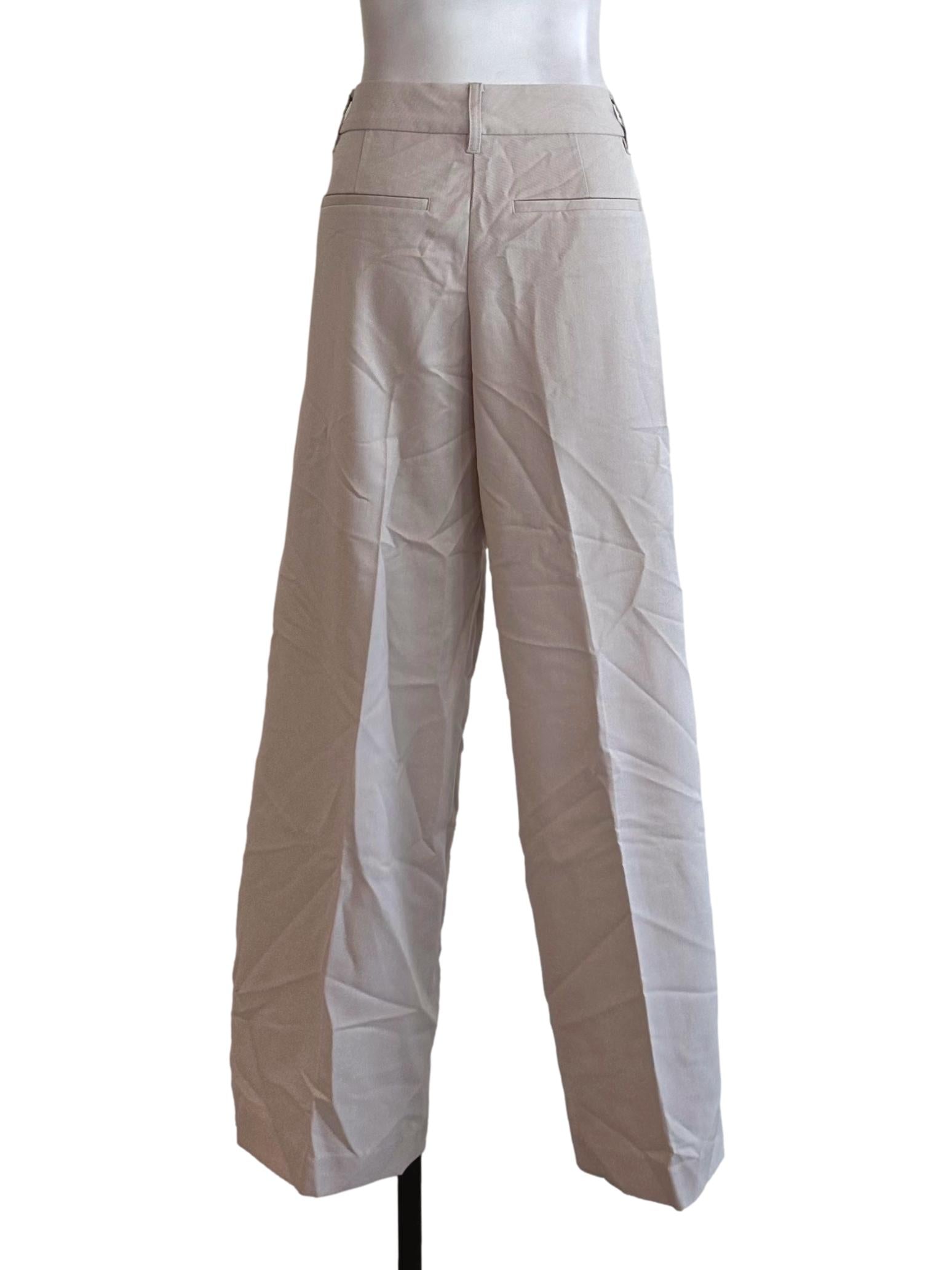 Oat Beige Plain Formal Pants