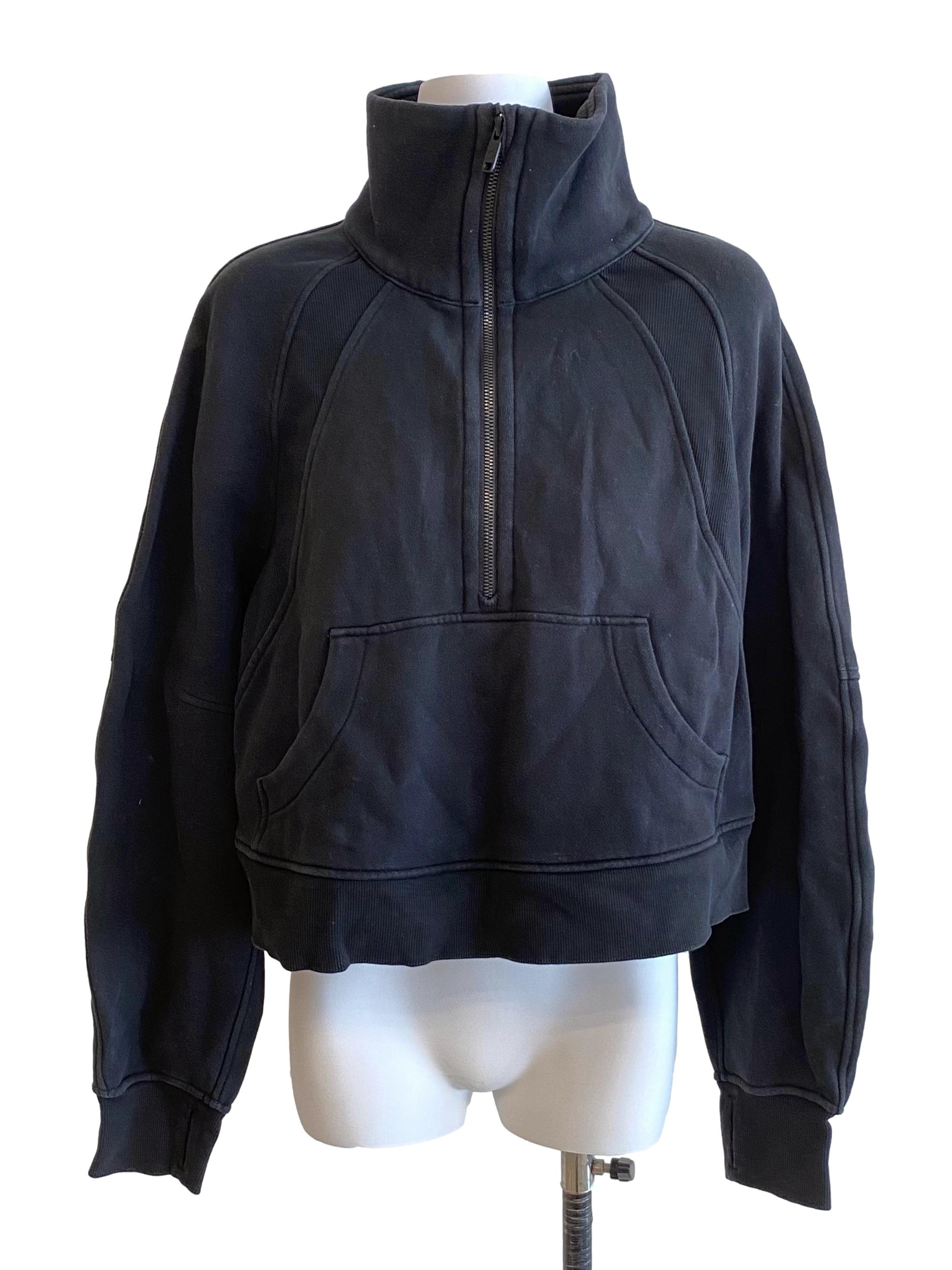 Shadow Black Crop Top Hoodie