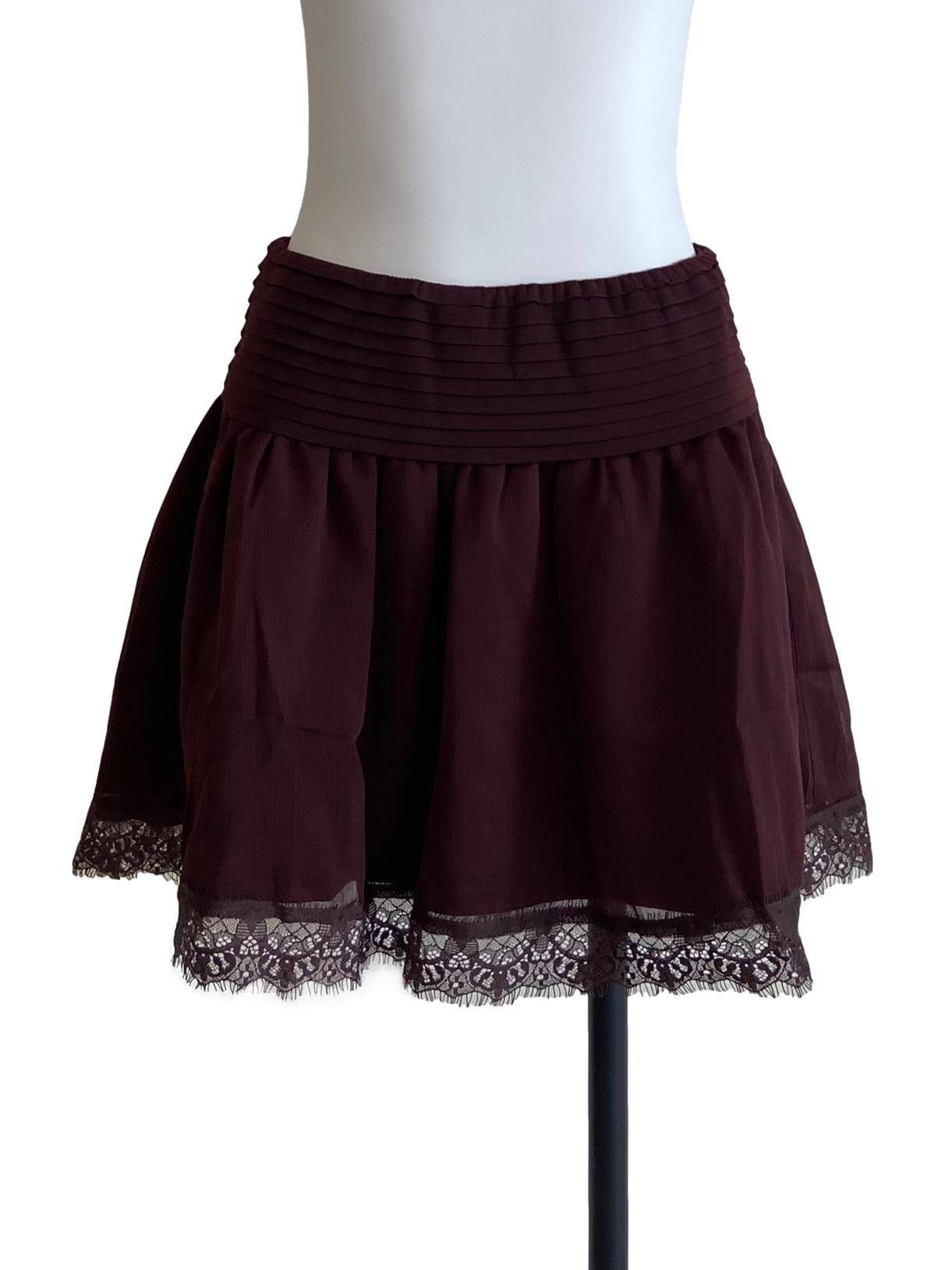 Hickory Brown Lace Mini Skirt