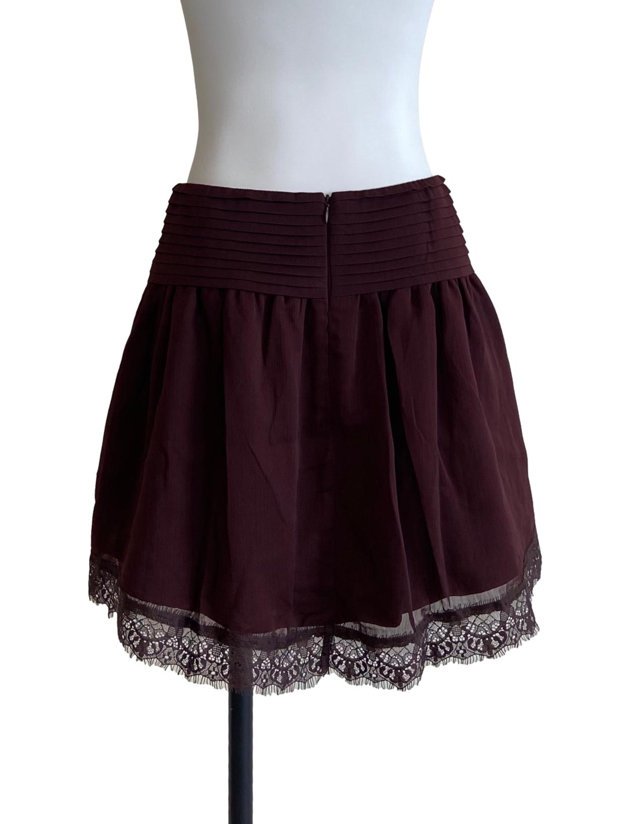 Hickory Brown Lace Mini Skirt