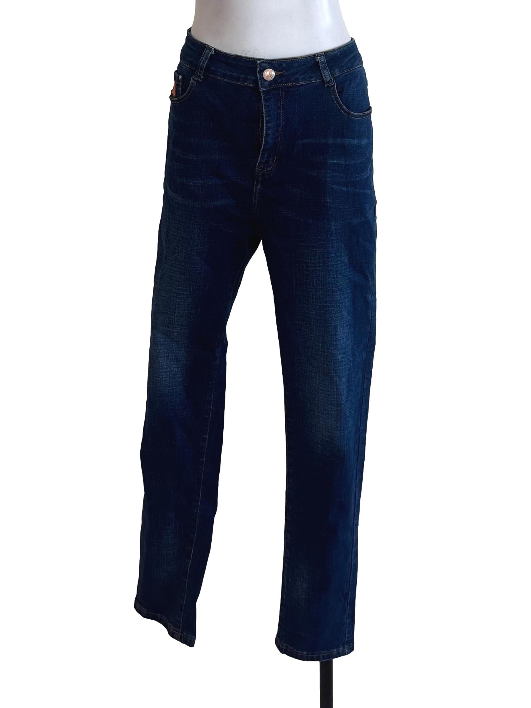 Dark Blue Denim Long Jeans