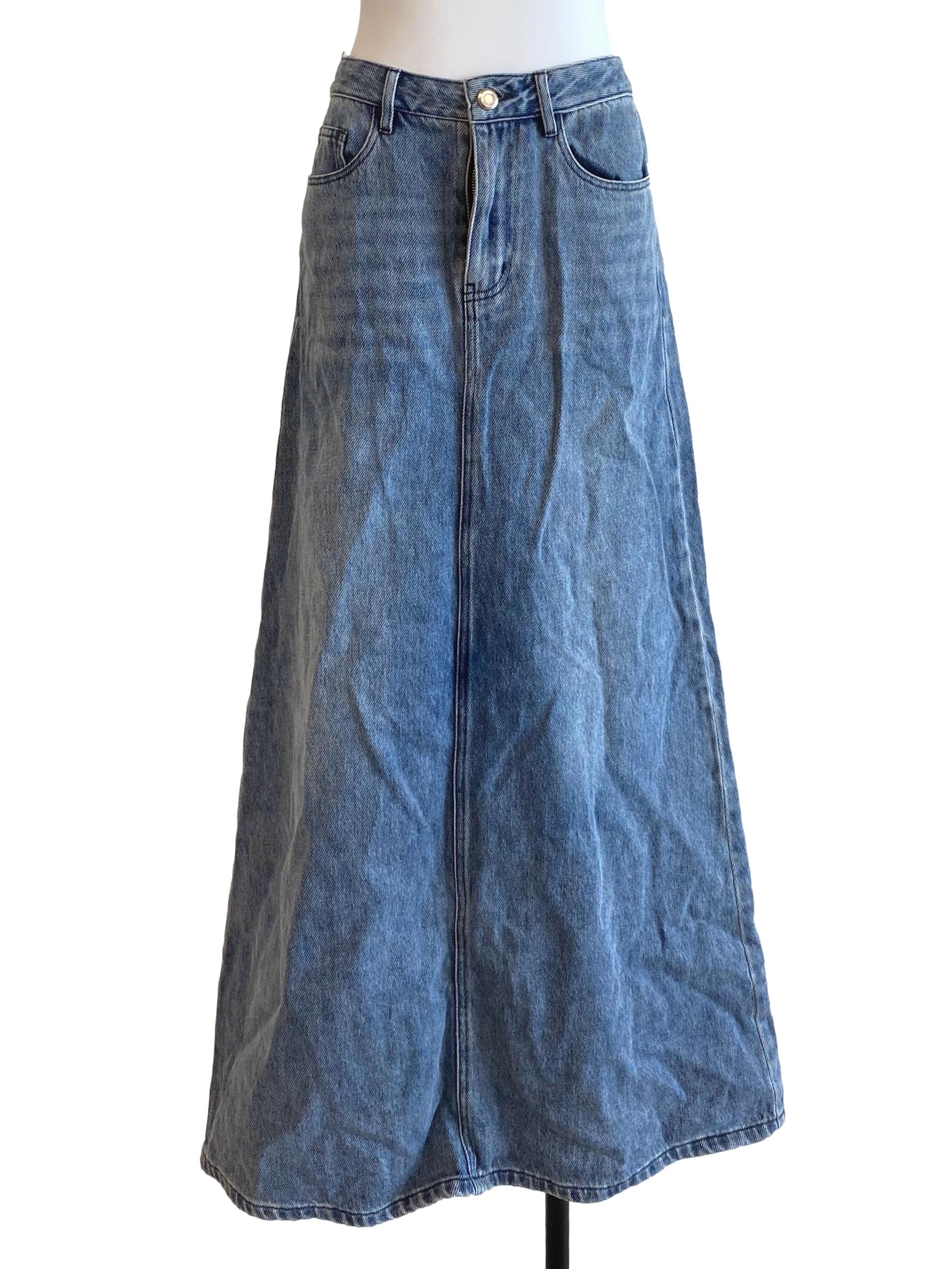 Blue Jean A Line Skirt