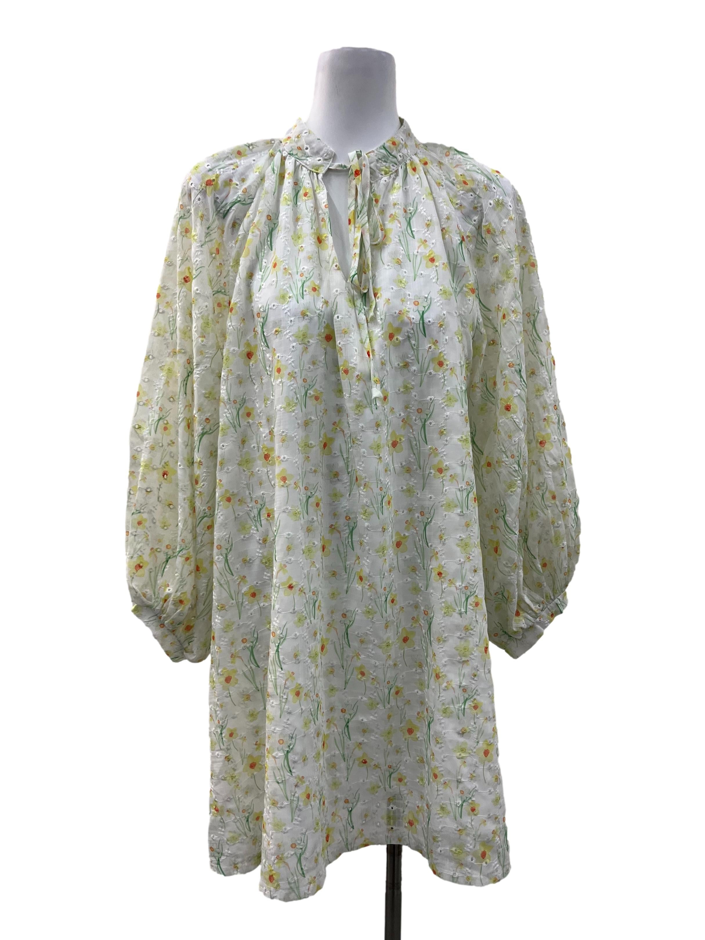 White Floral Tent Dress