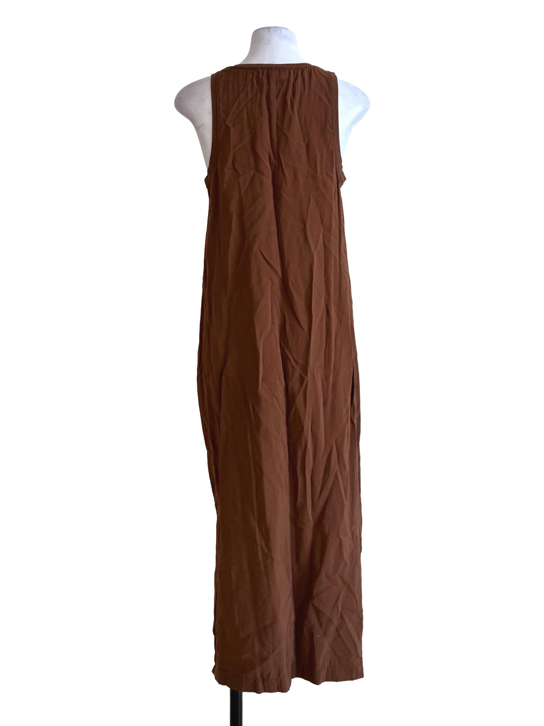 Cacao Brown Round Neck Shift Dress LB