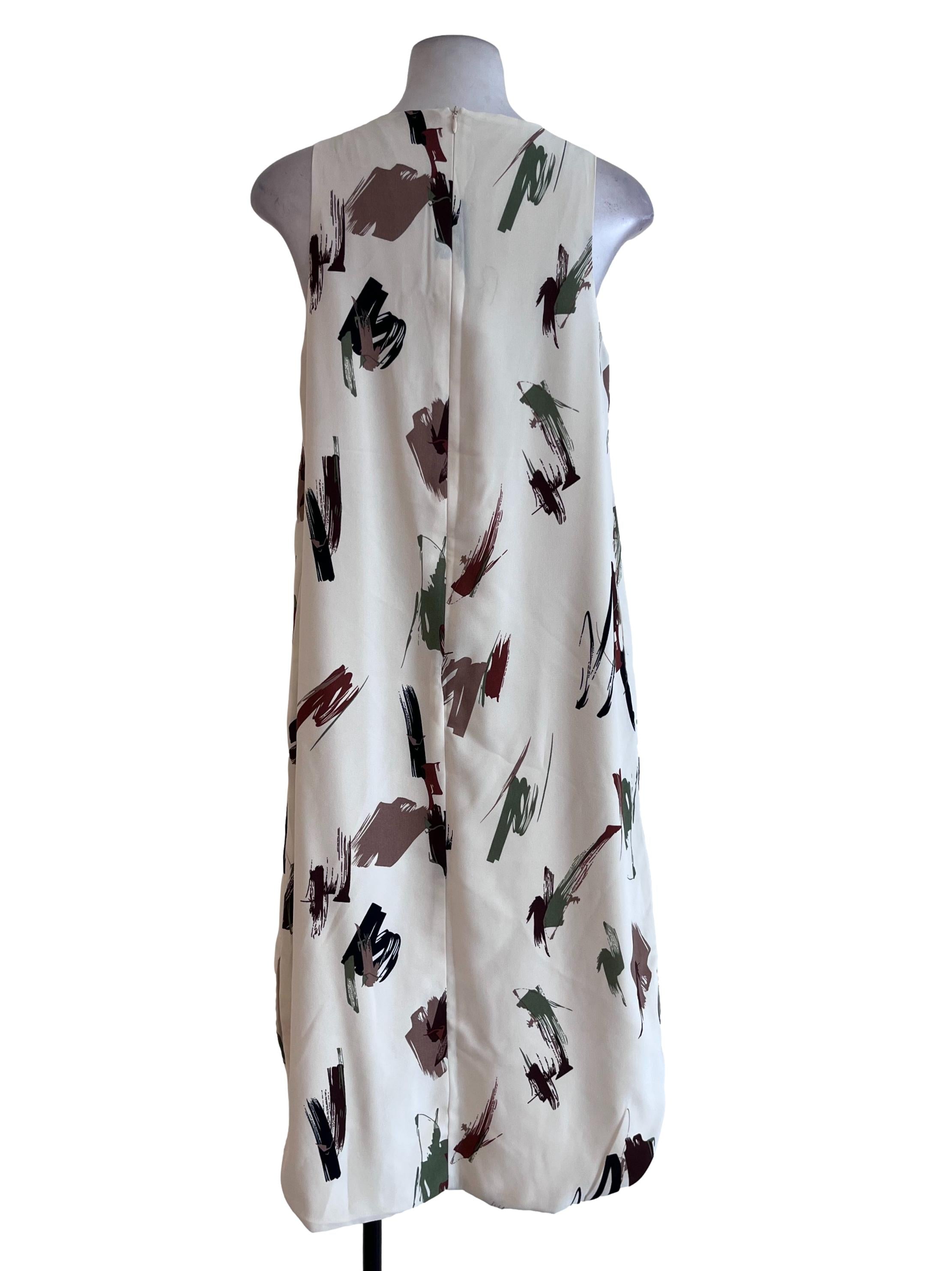 Pearl White Based Patterned Dress