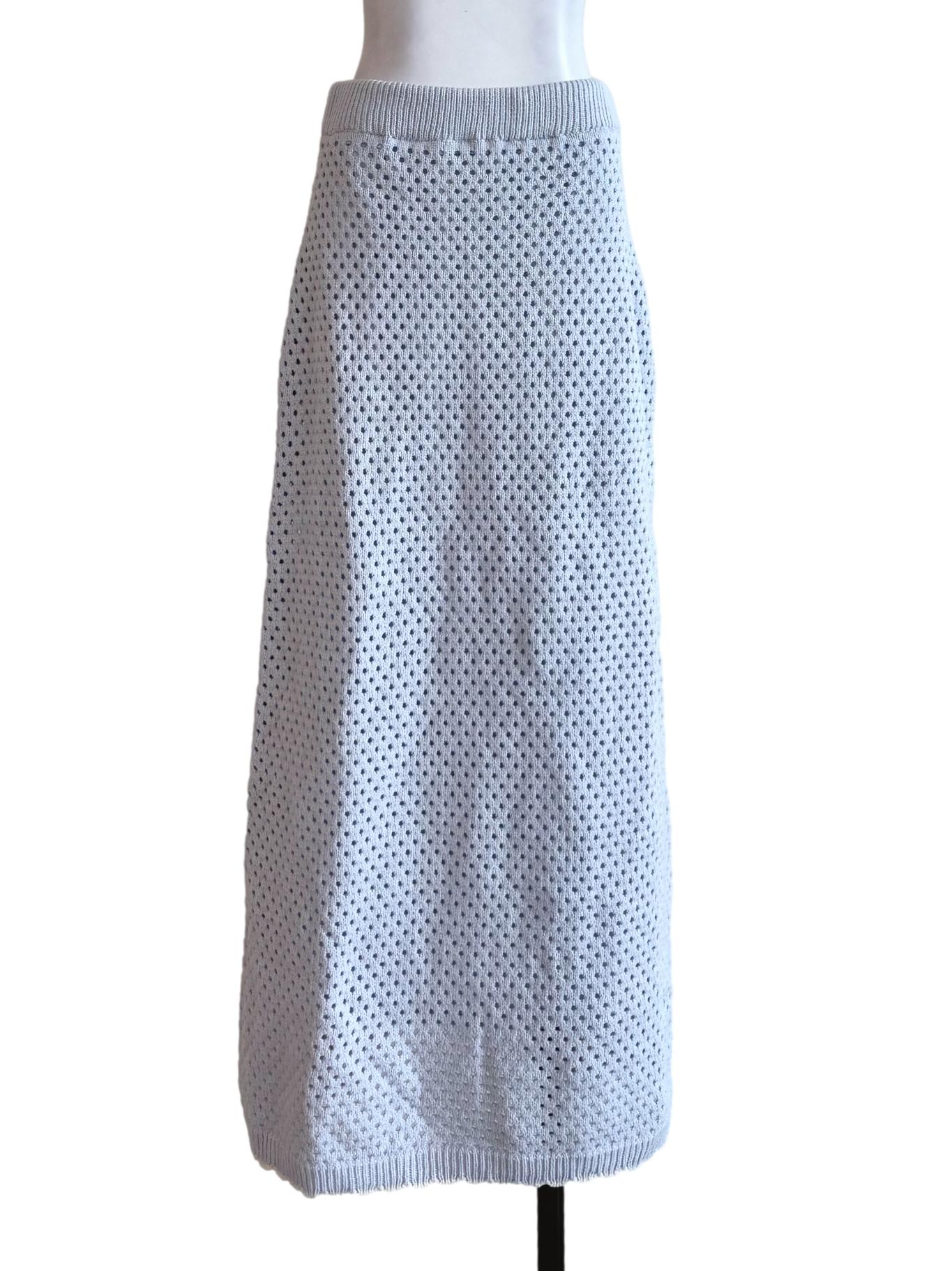 Sky Blue Knitted A-Line Skirt TCL