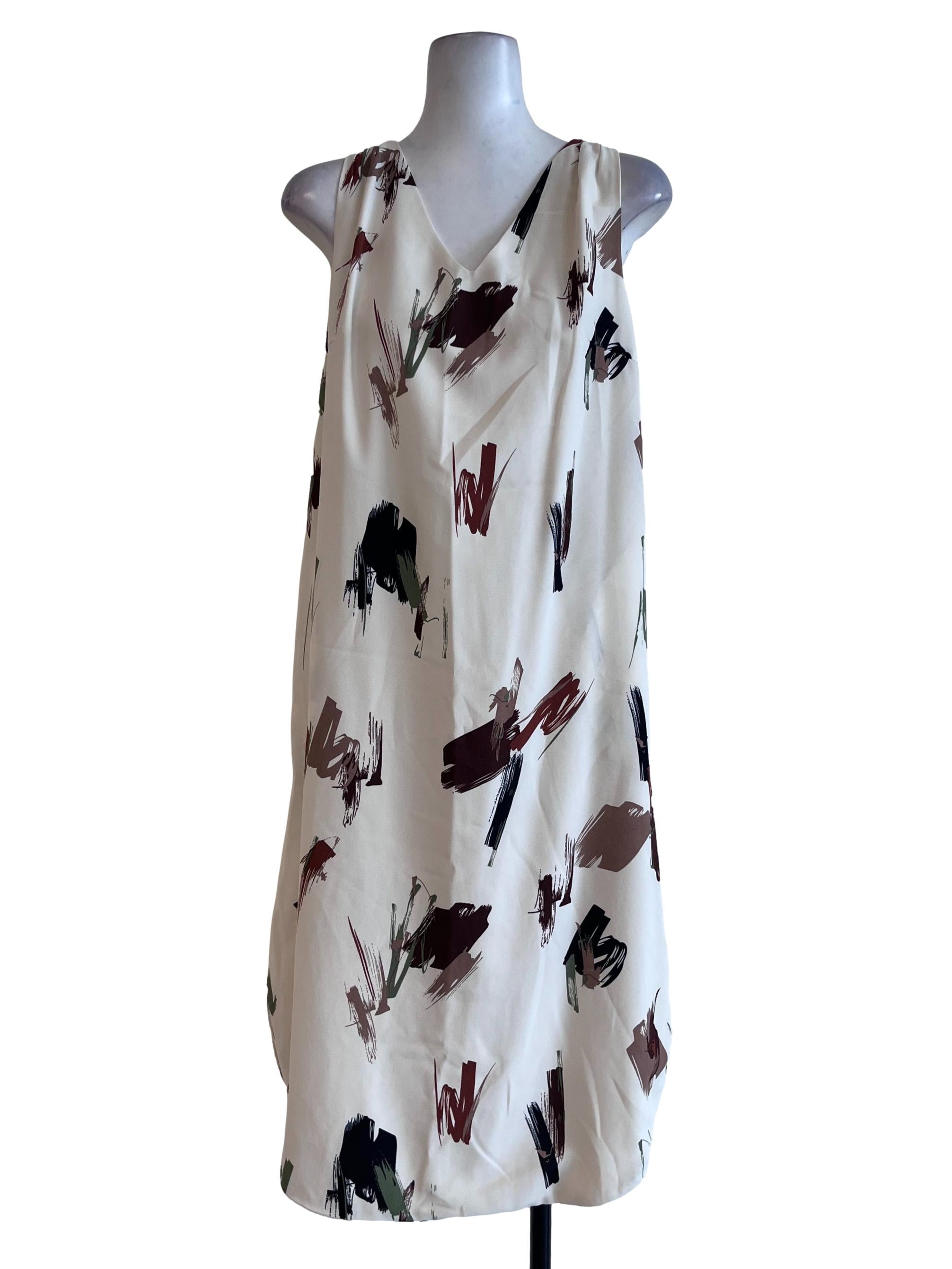 Pearl White Based Patterned Dress