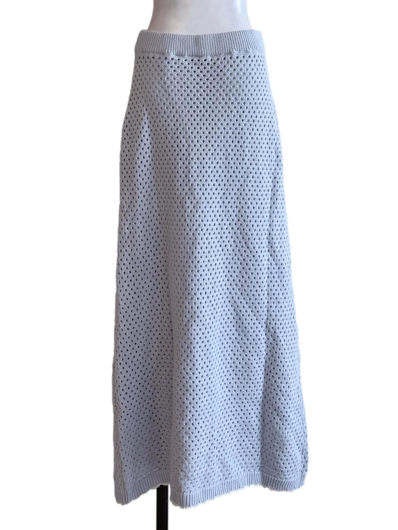 Sky Blue Knitted A-Line Skirt TCL