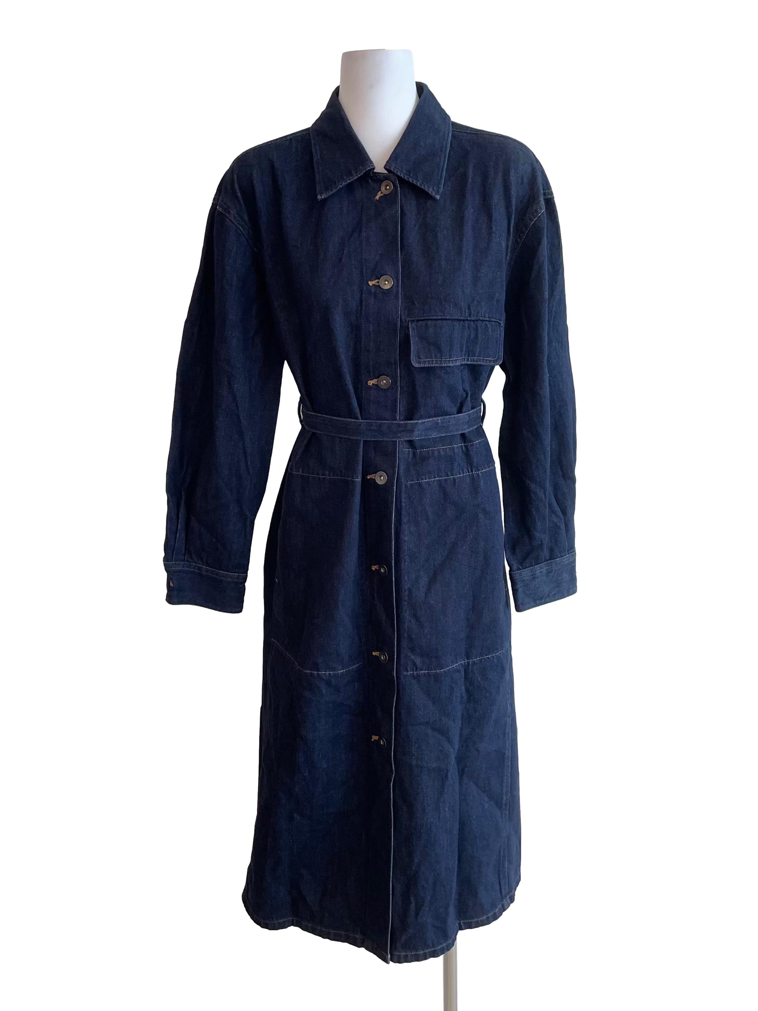 Navy Denim Shirt Dress