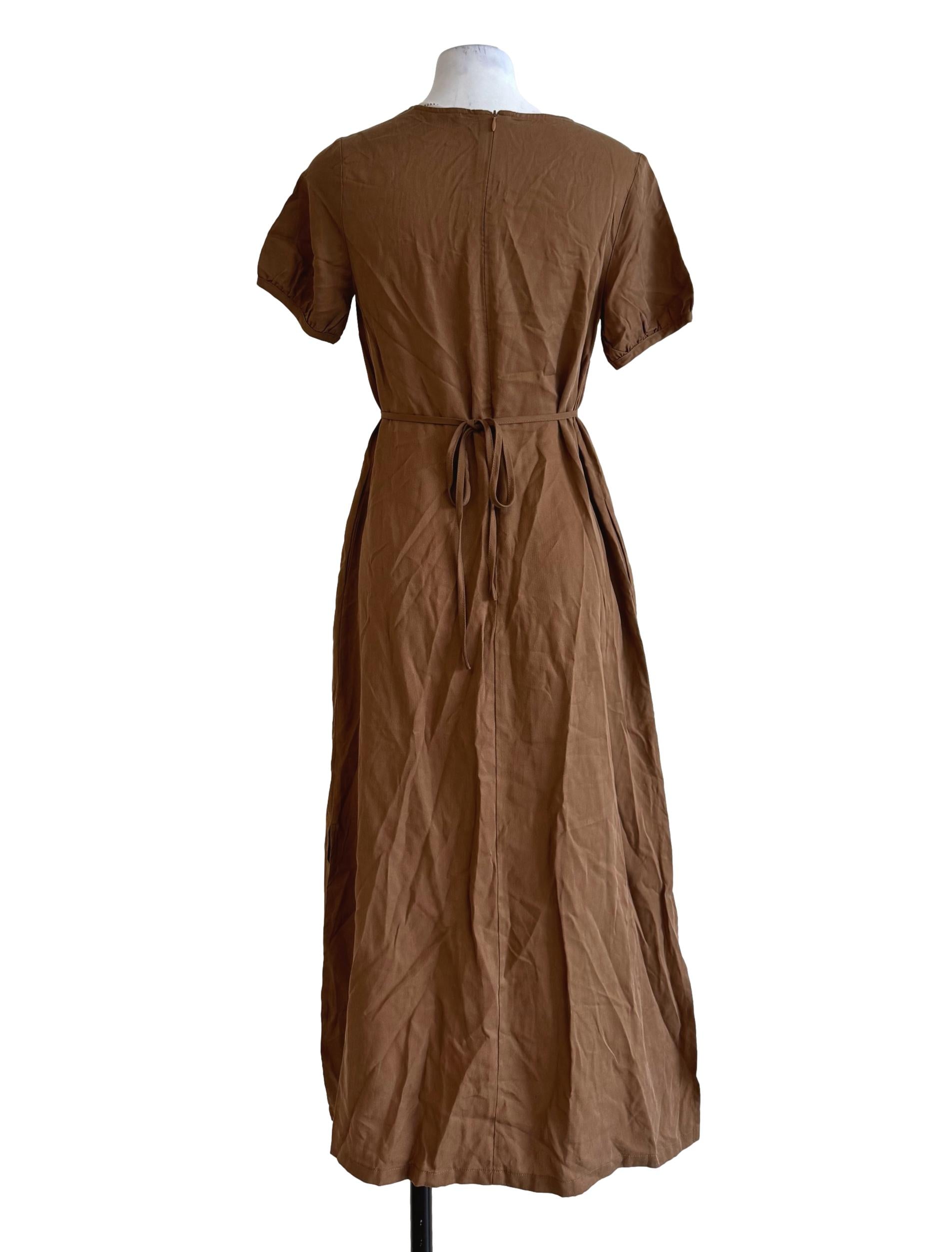 Camel Brown Round Neck Dress