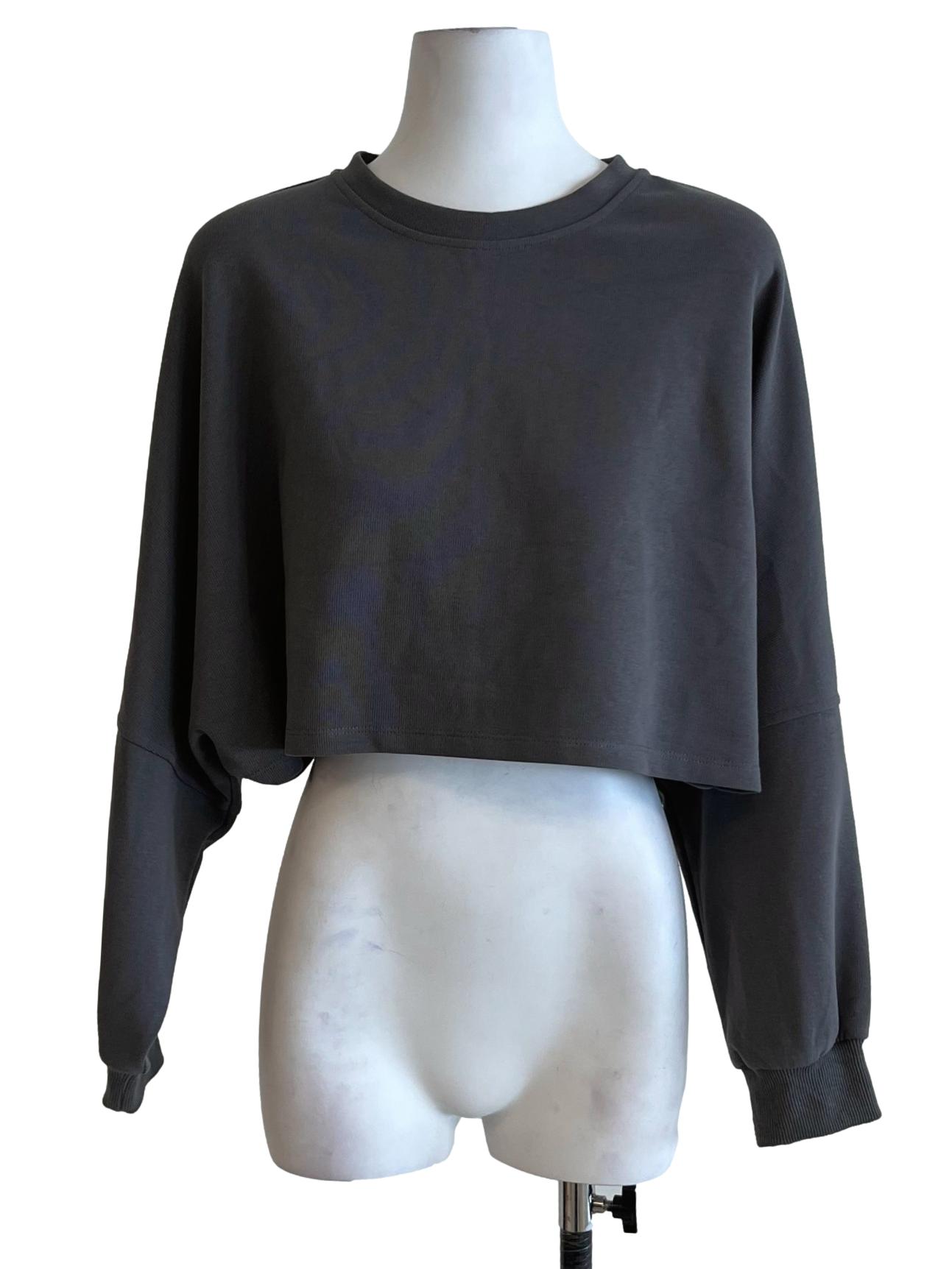Dark Grey Cropped Sweatshirt