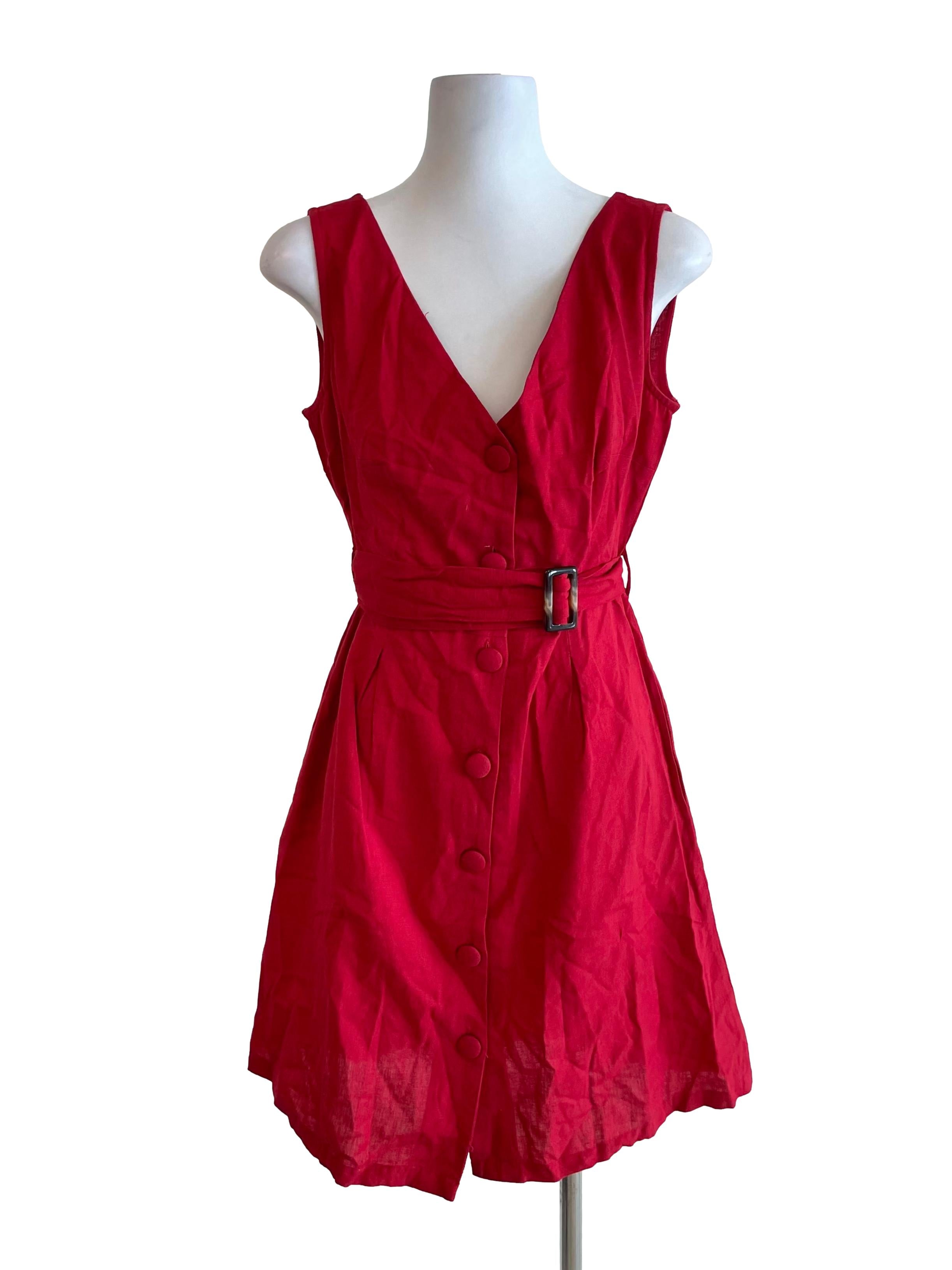 Red Button Down Dress
