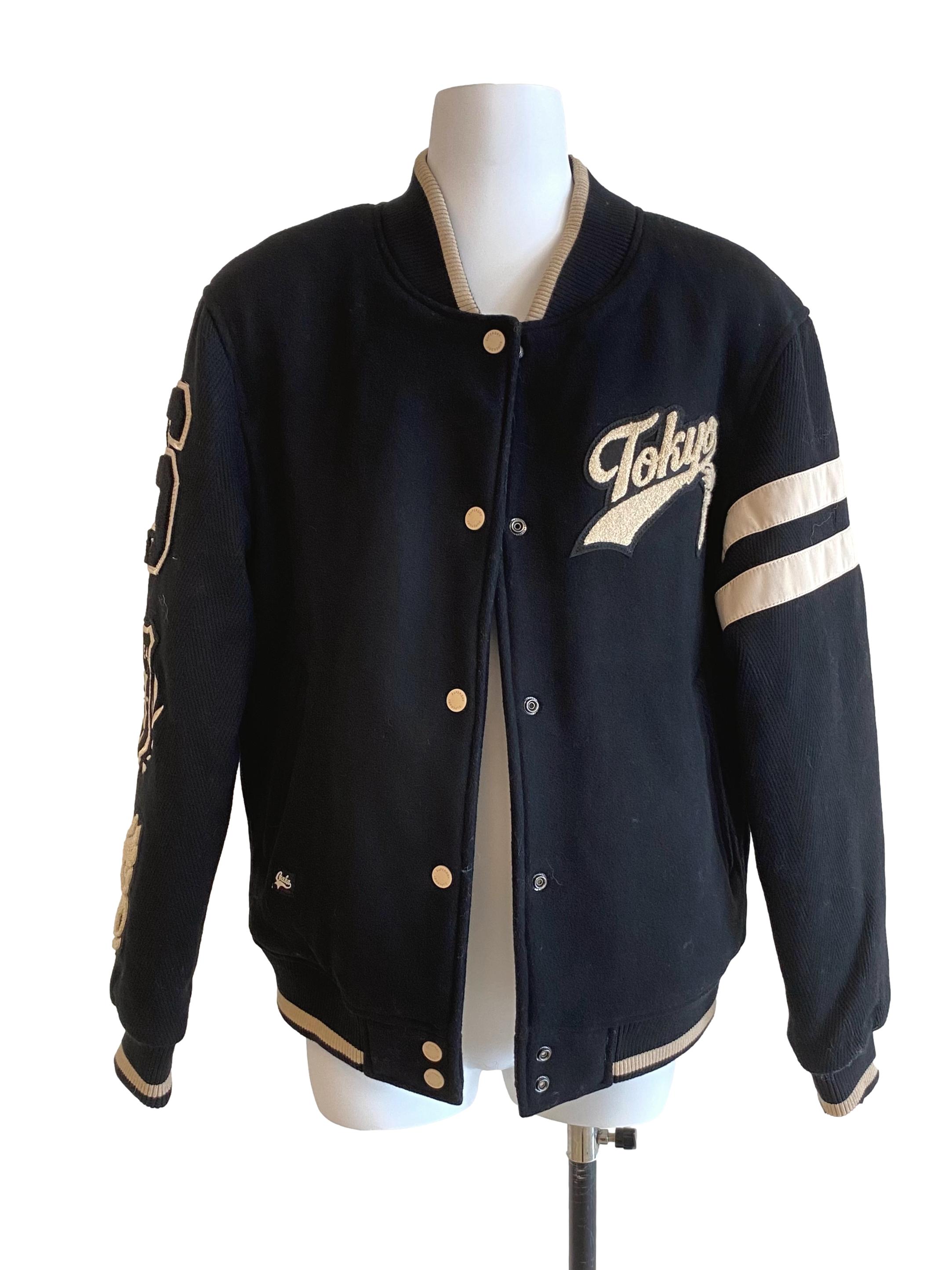 Black Varsity Embroidery Jacket