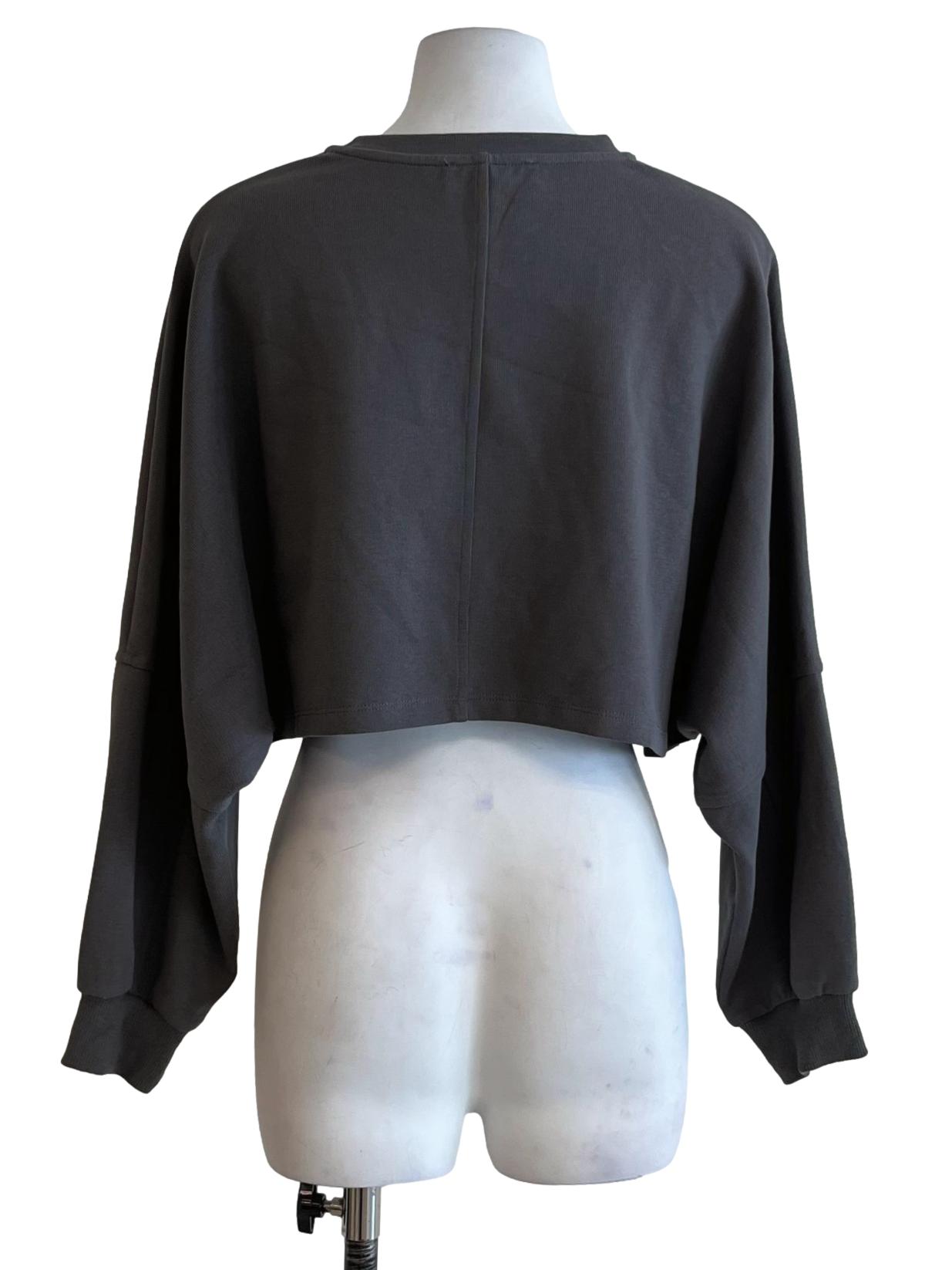 Dark Grey Cropped Sweatshirt