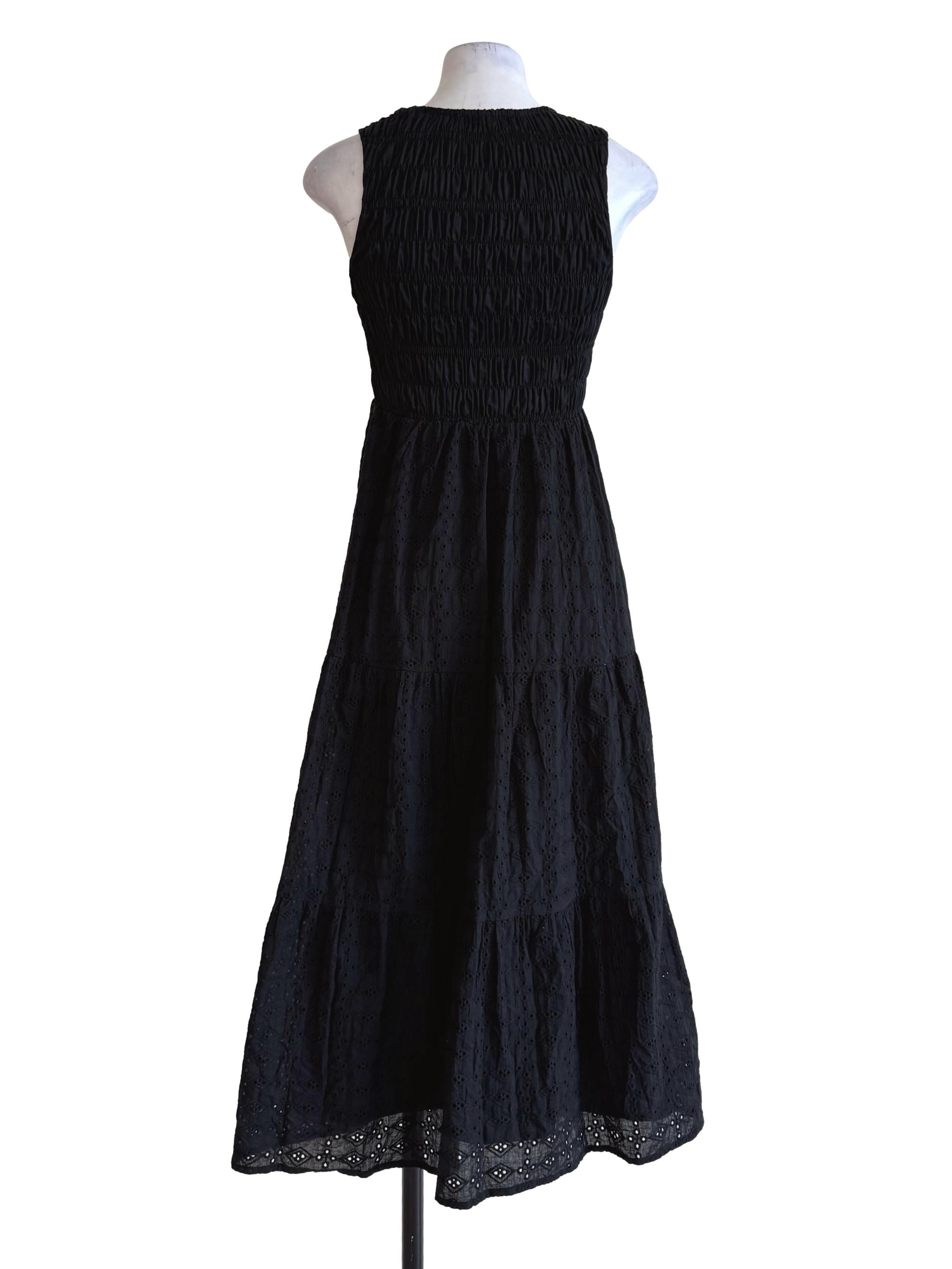 Ant Black V Neck A-Line Dress