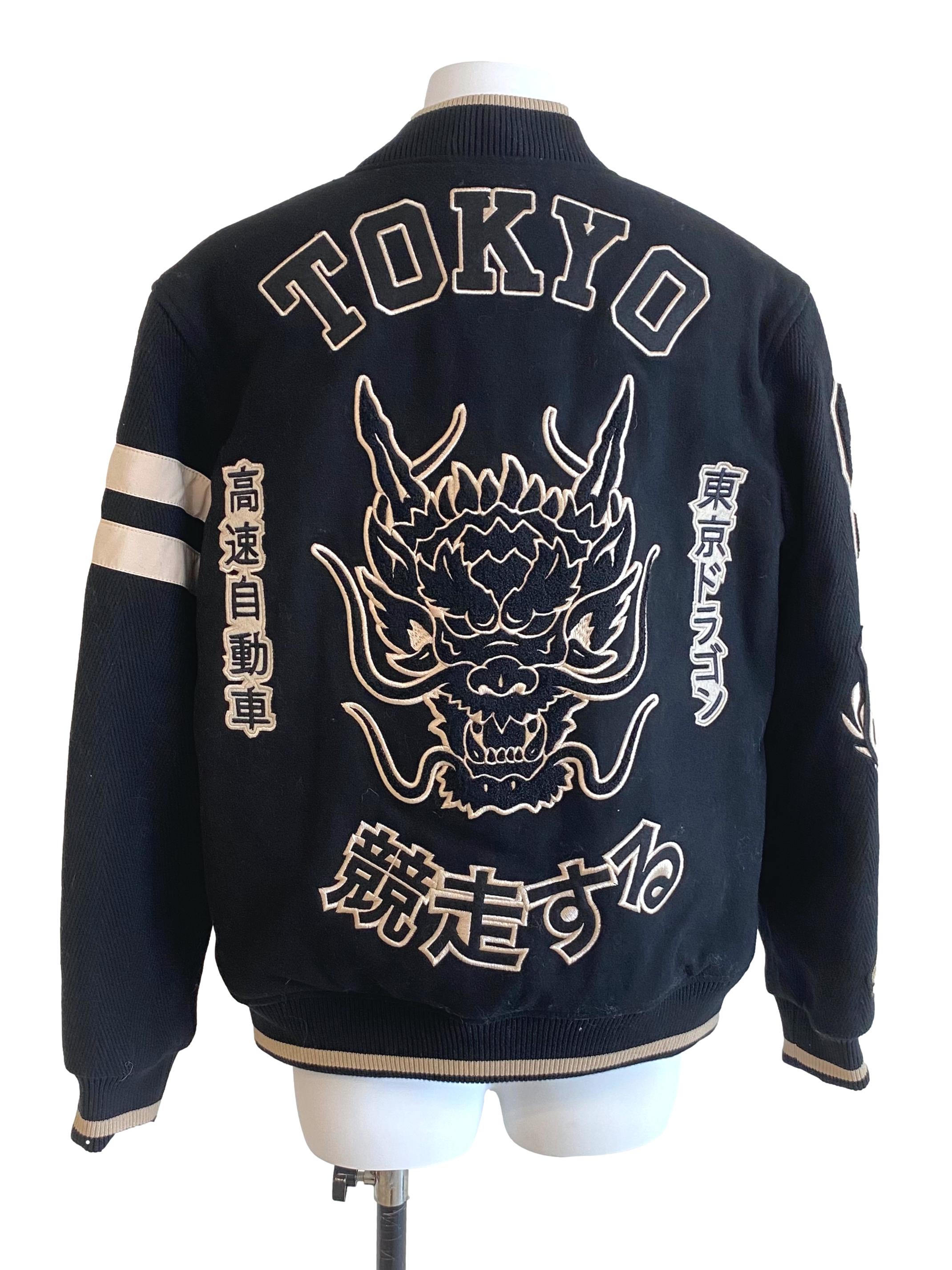 Black Varsity Embroidery Jacket