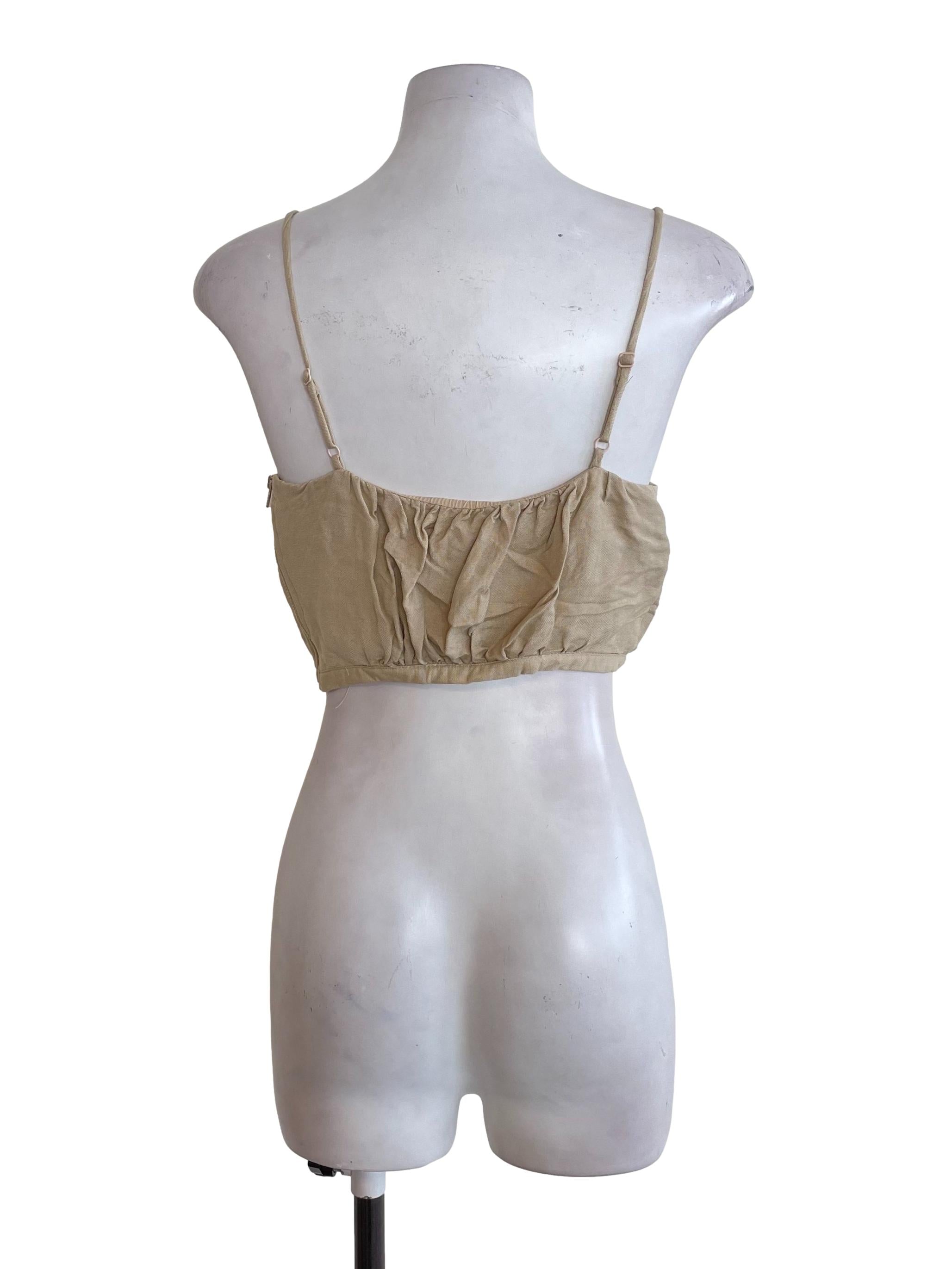 Khaki Creased Tube Top