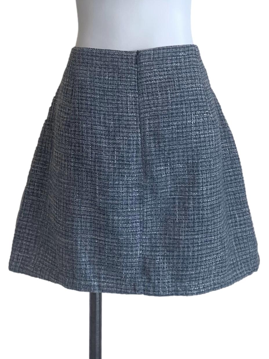 Slate Blue Tweed Skirt