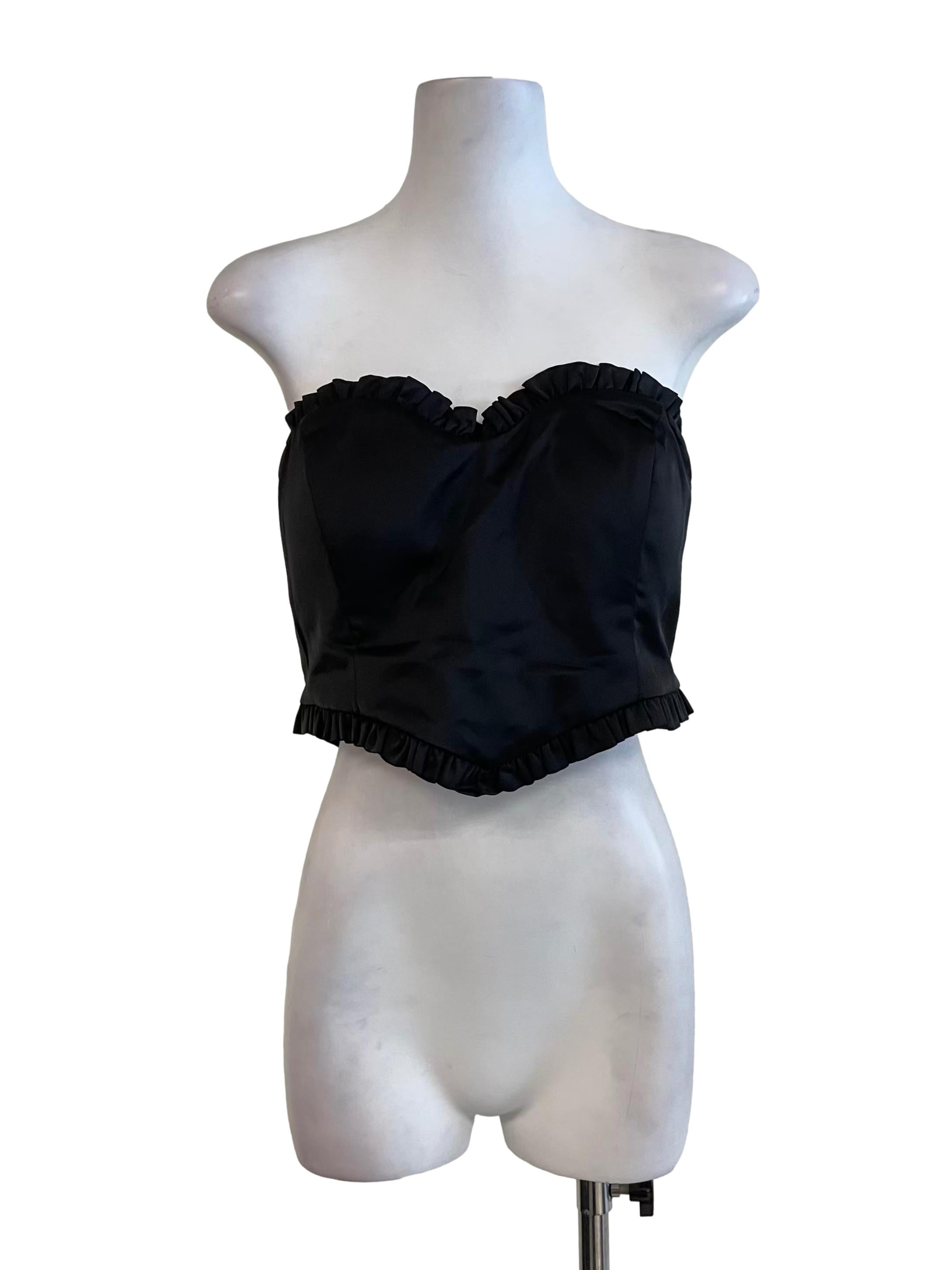Black Strapless Sweet Tube Top