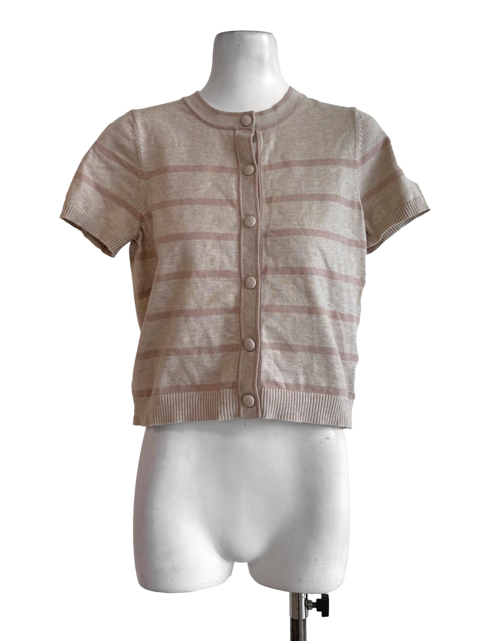 Malt Brown Stripes Round Neck Shirt TCL