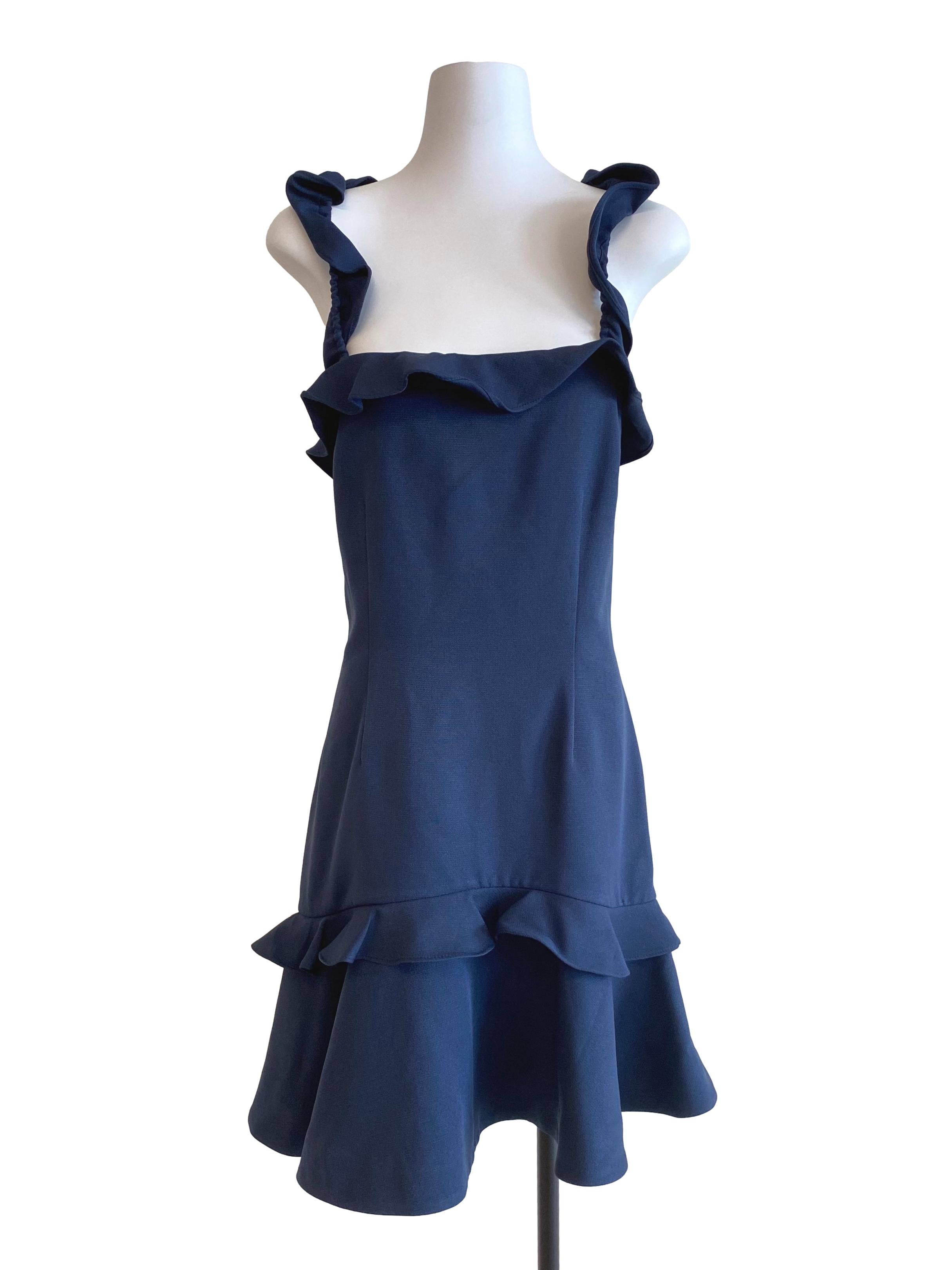 Navy Blue Asymmetrical Dress