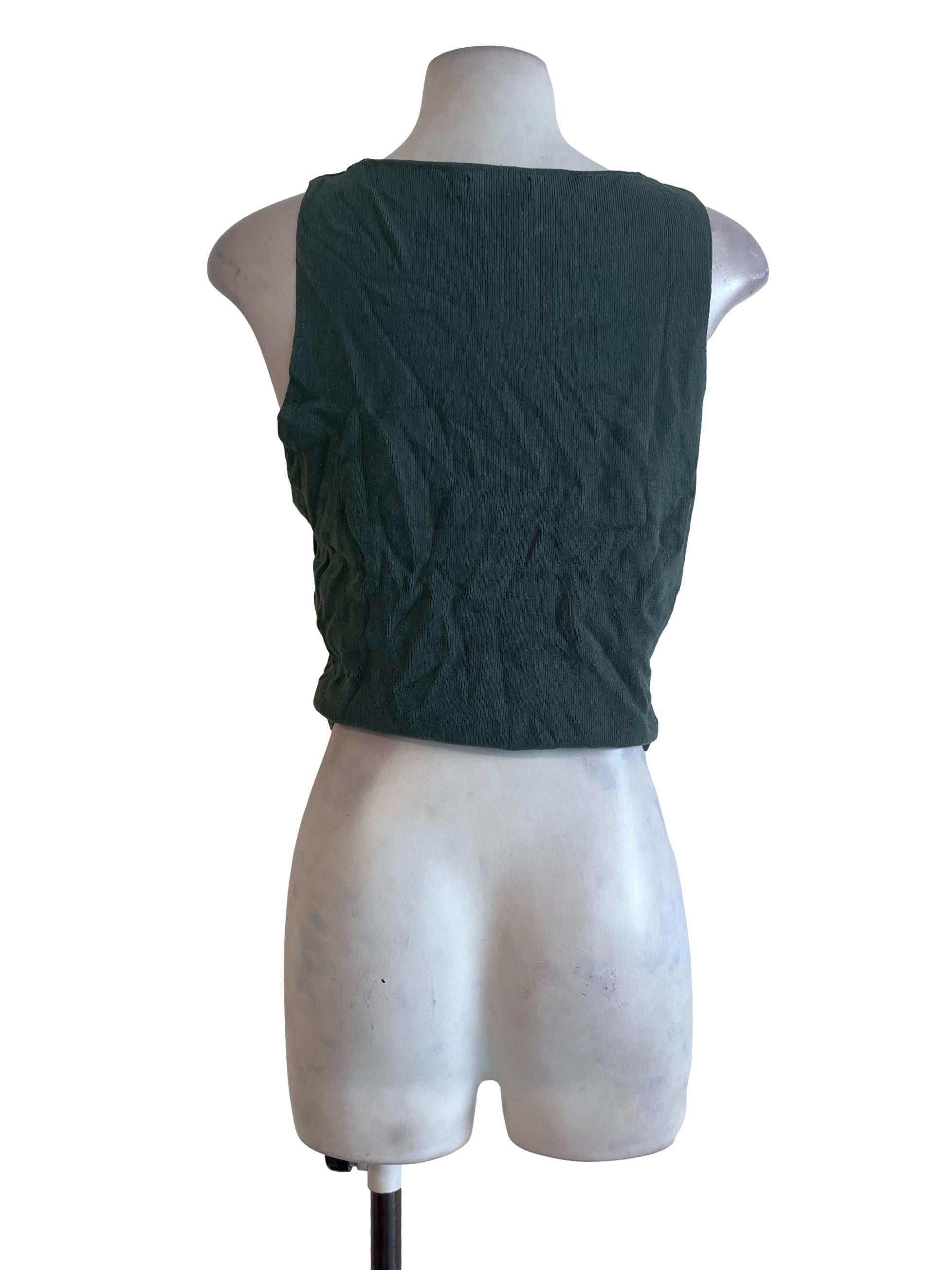Pine Green Sleeveless Top TWL