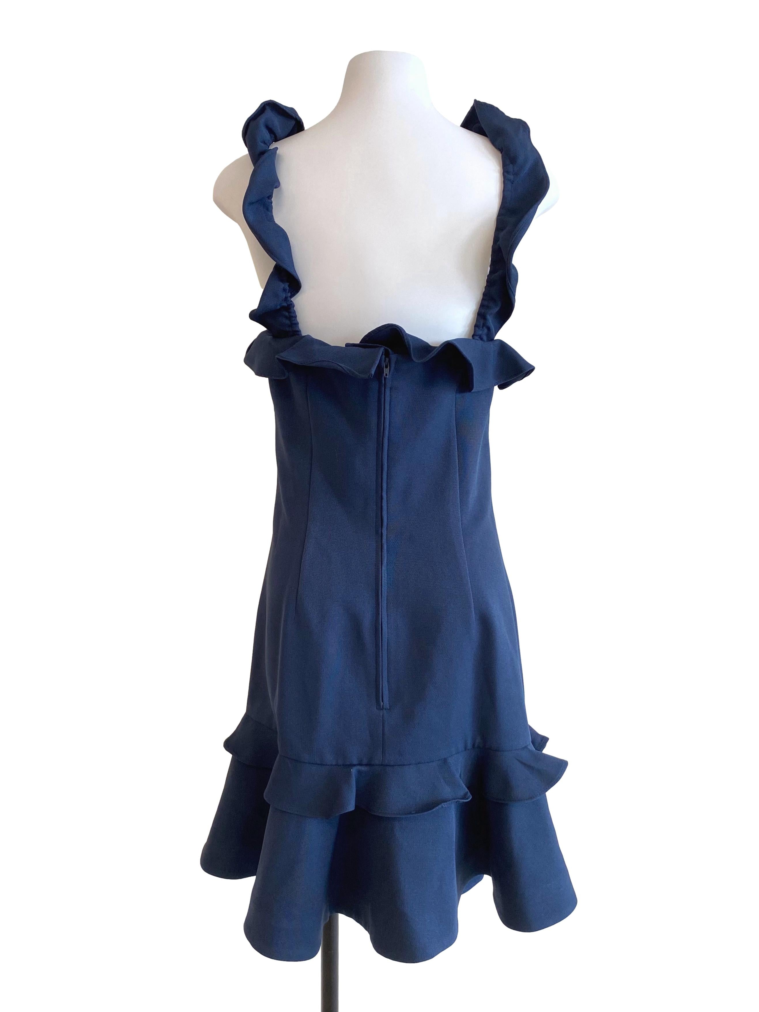 Navy Blue Asymmetrical Dress