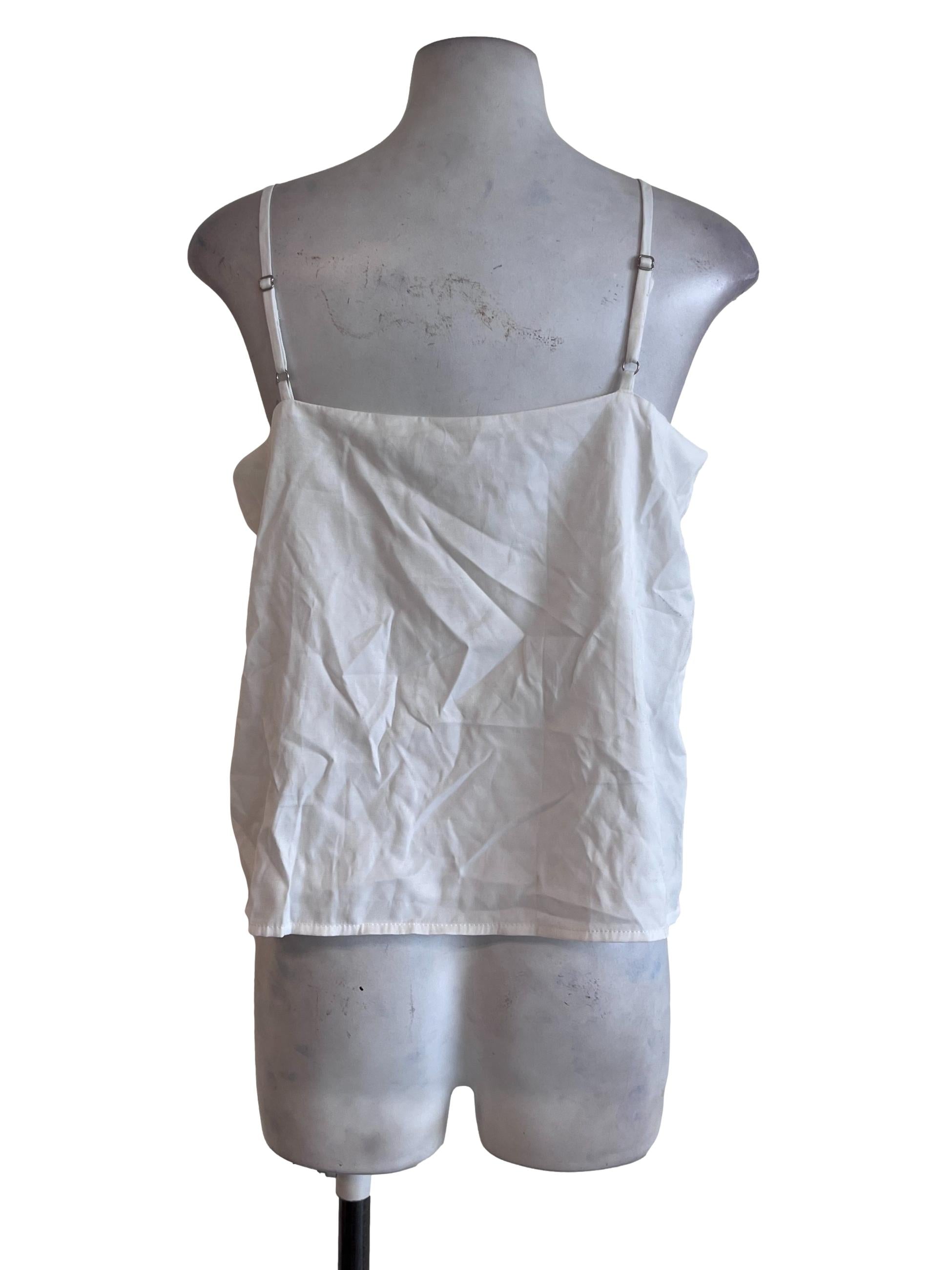 White Silk Sleeveless Top