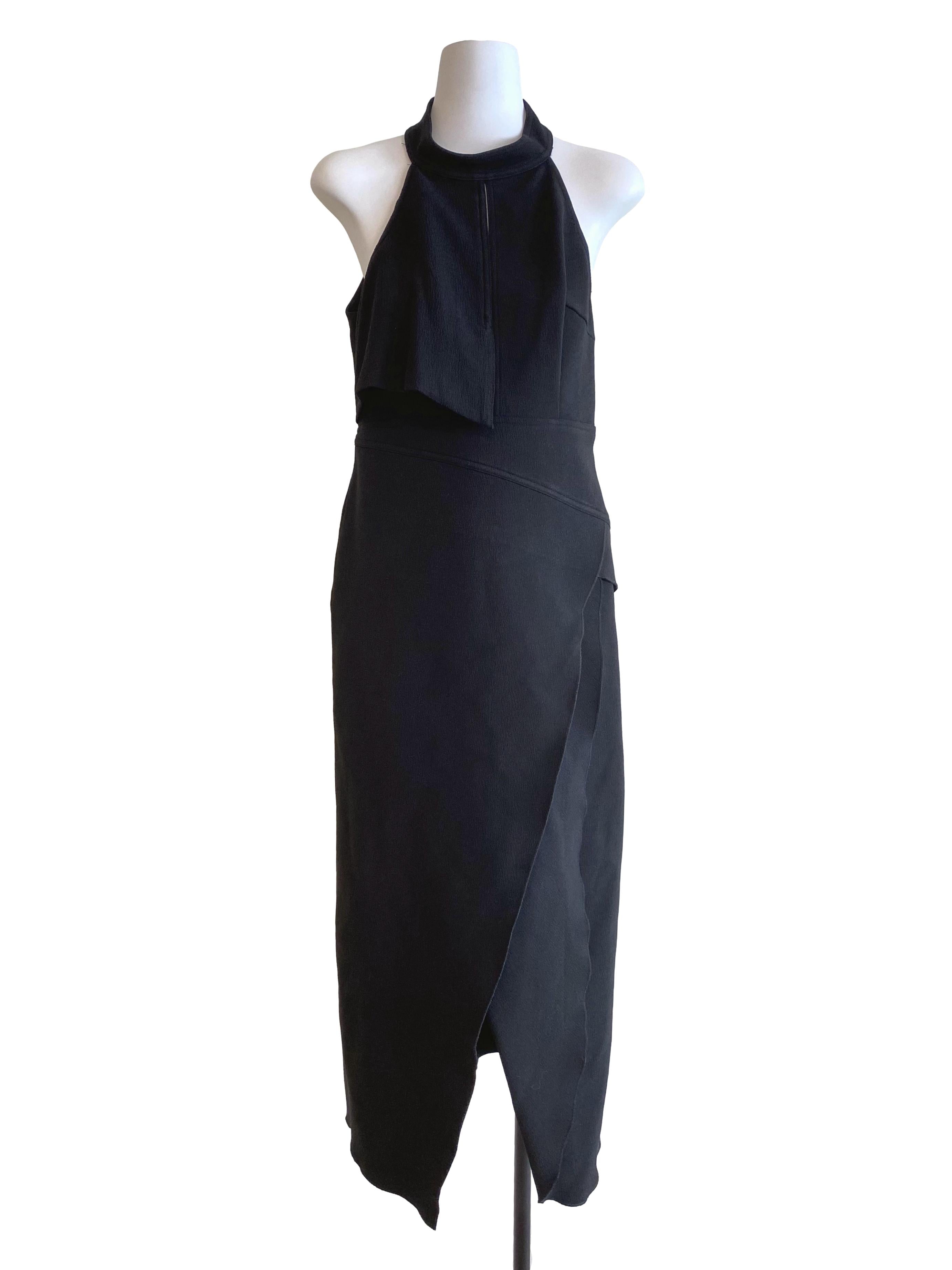 Jet Black Halter Neck Dress