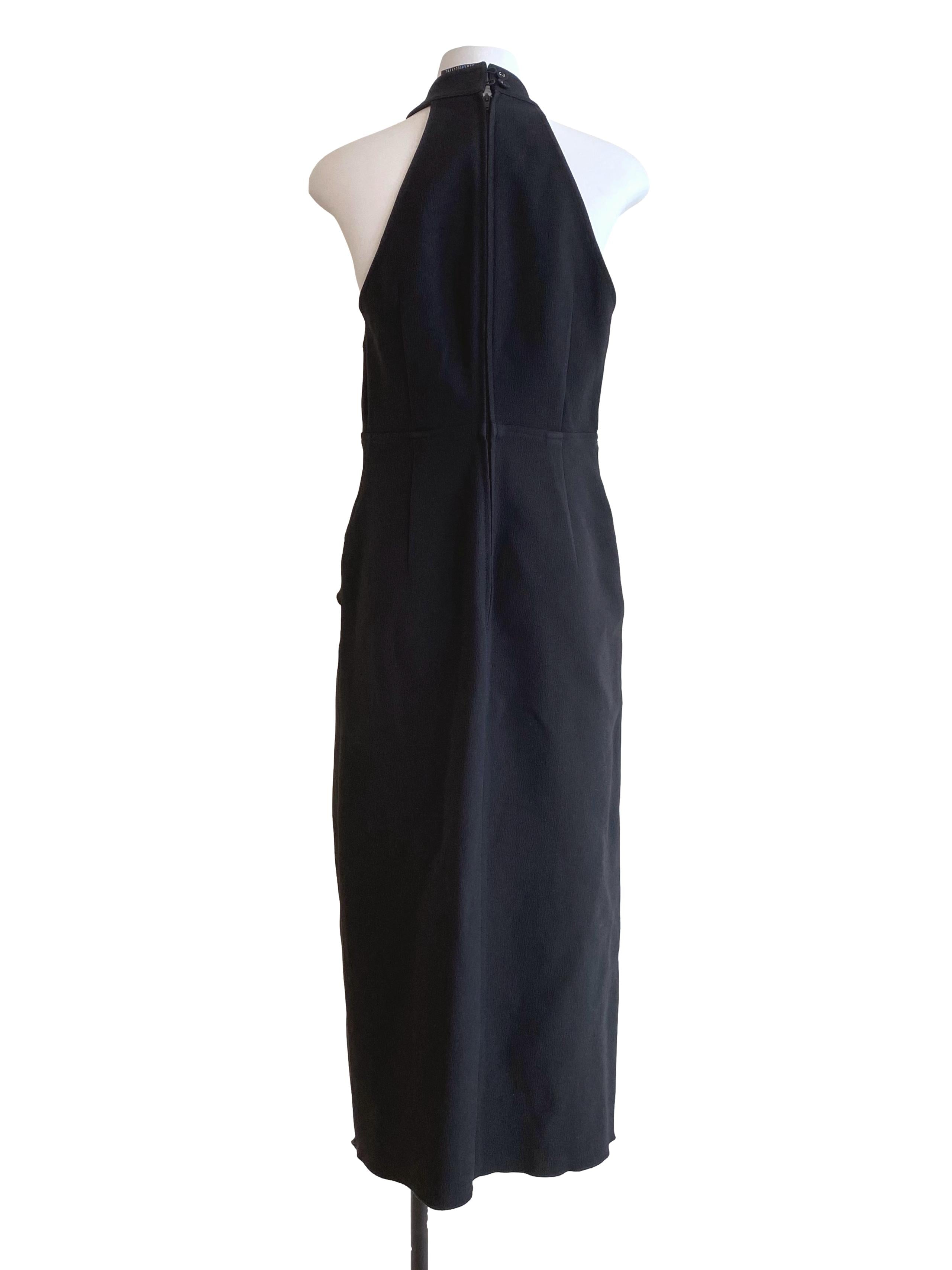 Jet Black Halter Neck Dress