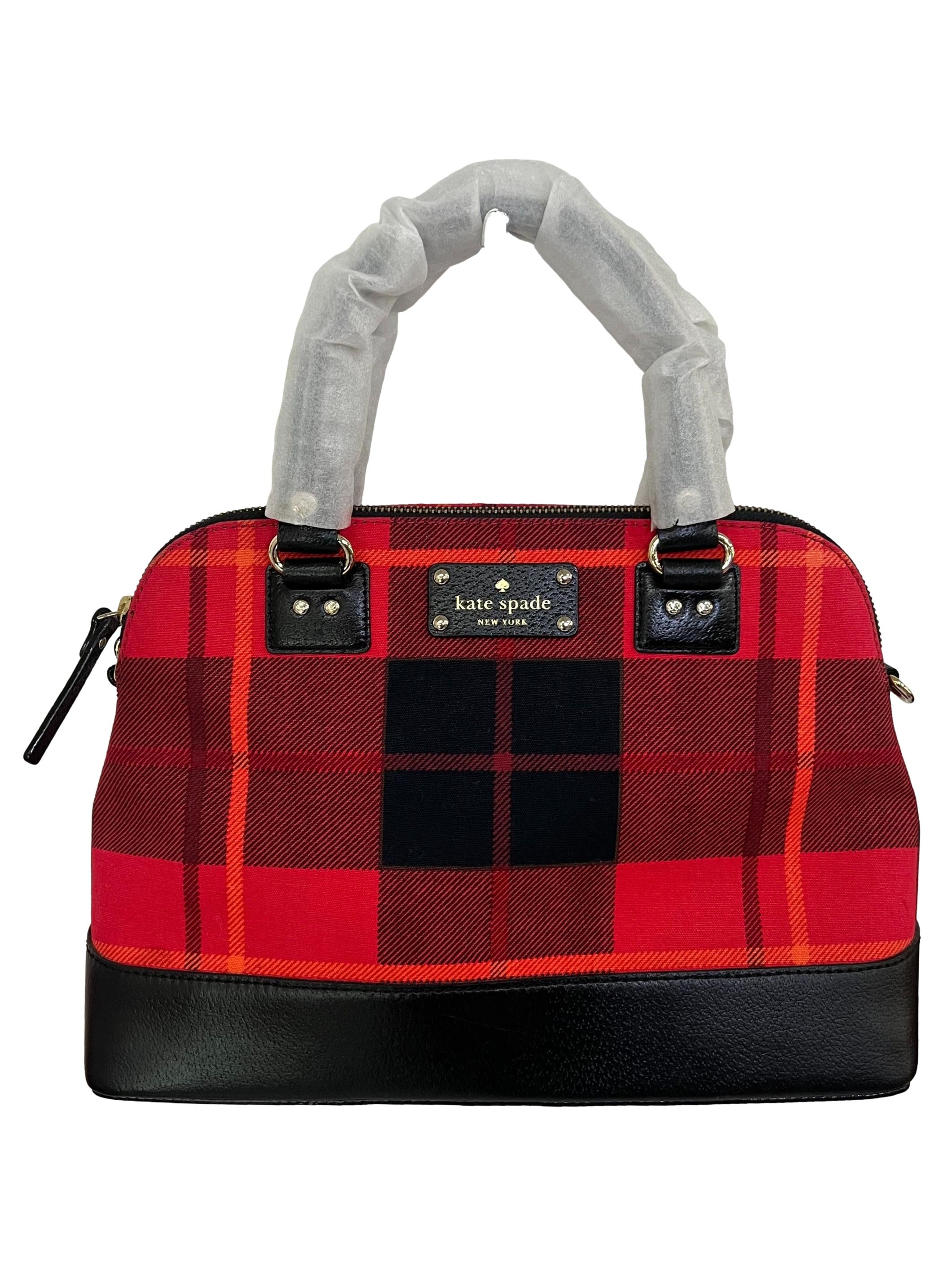 Red Checkered Canvas Handbag CSN