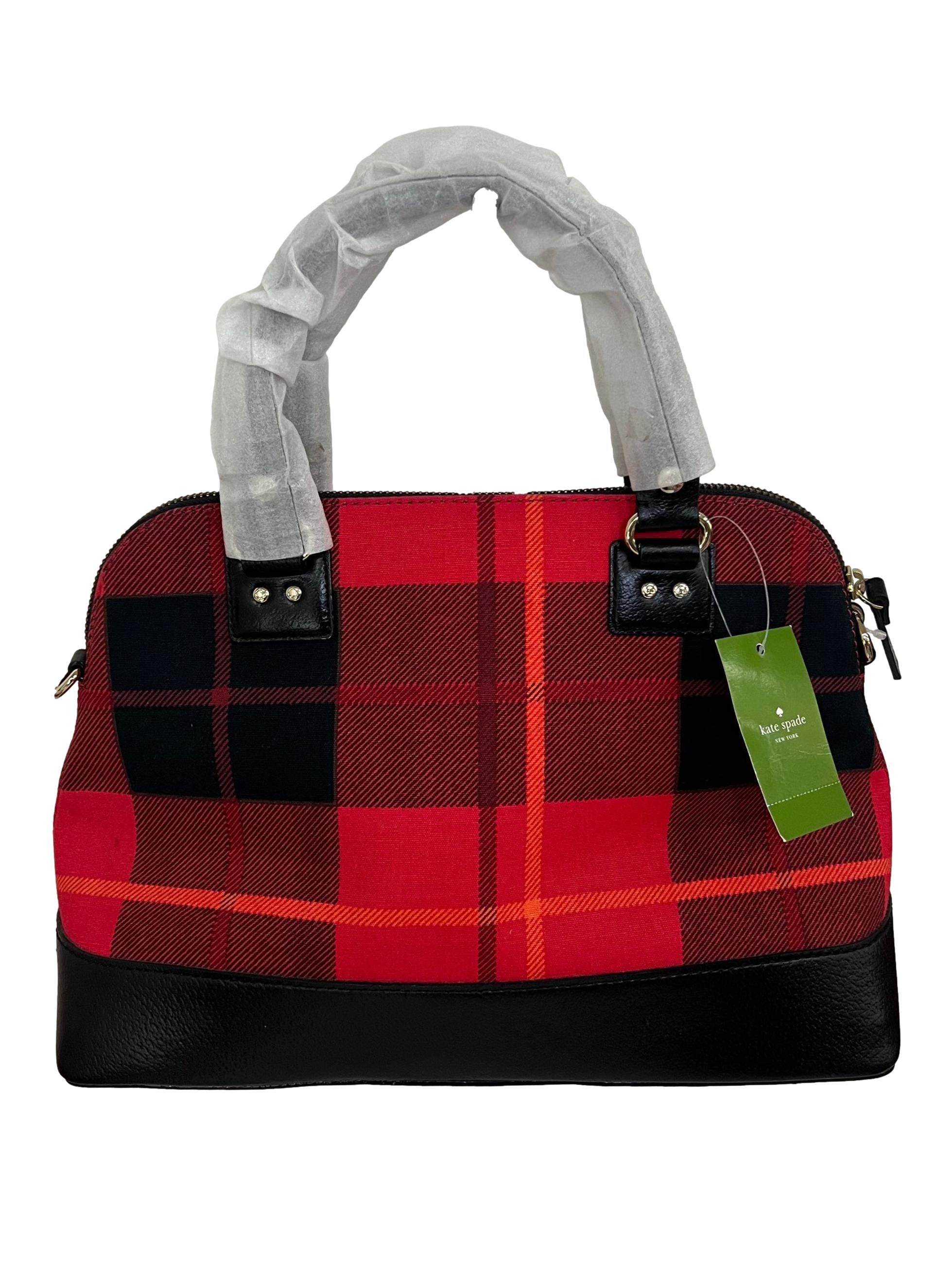 Red Checkered Canvas Handbag CSN