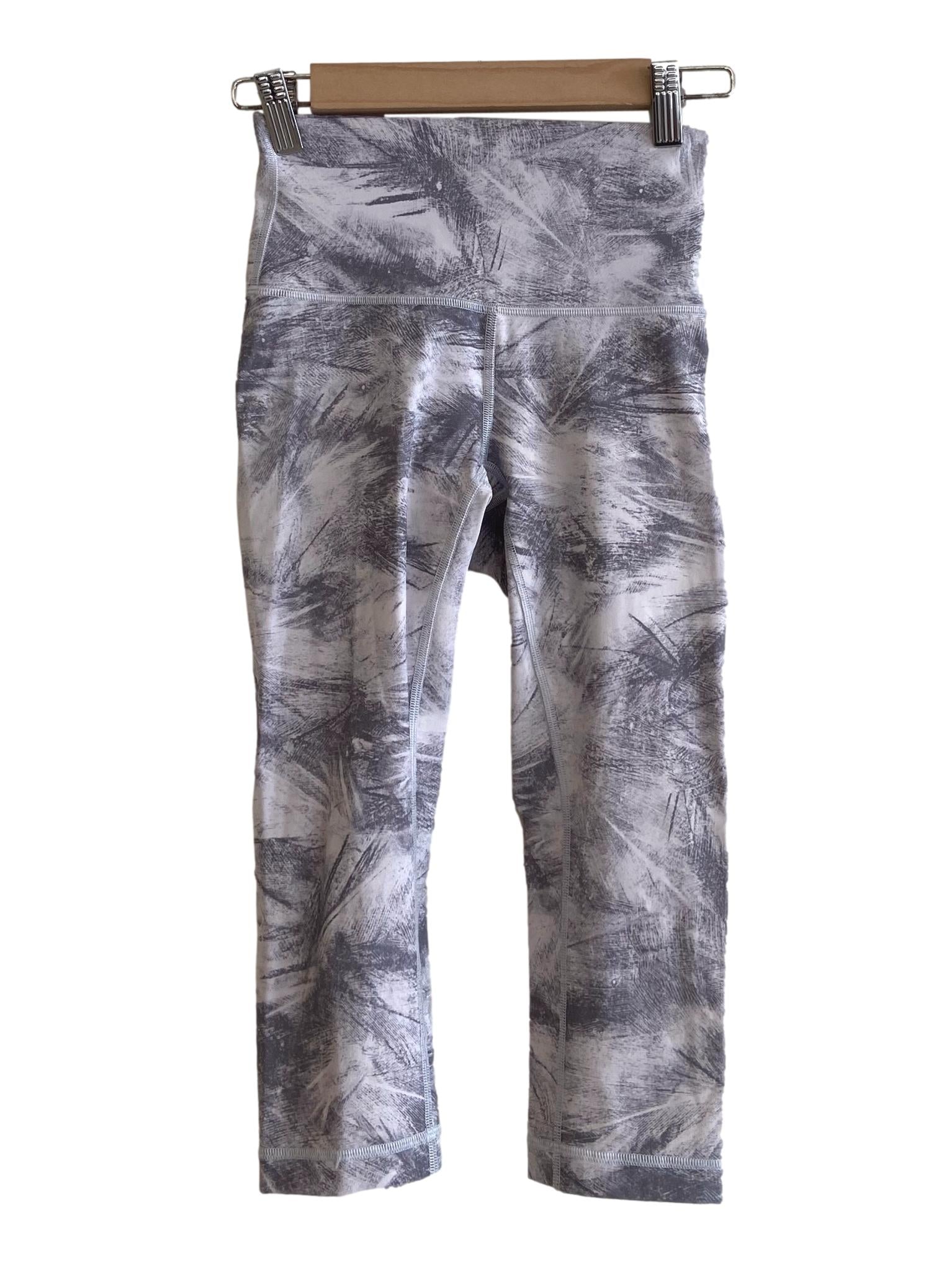 White & Grey Colourblock High Waisted Tights