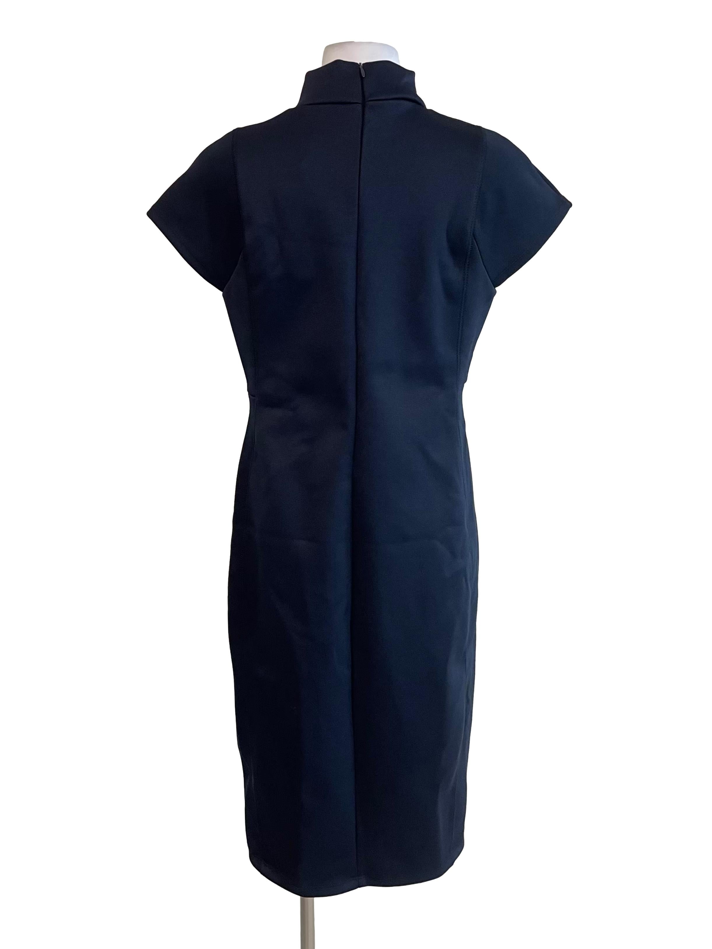 Dark Navy High Neck Dress
