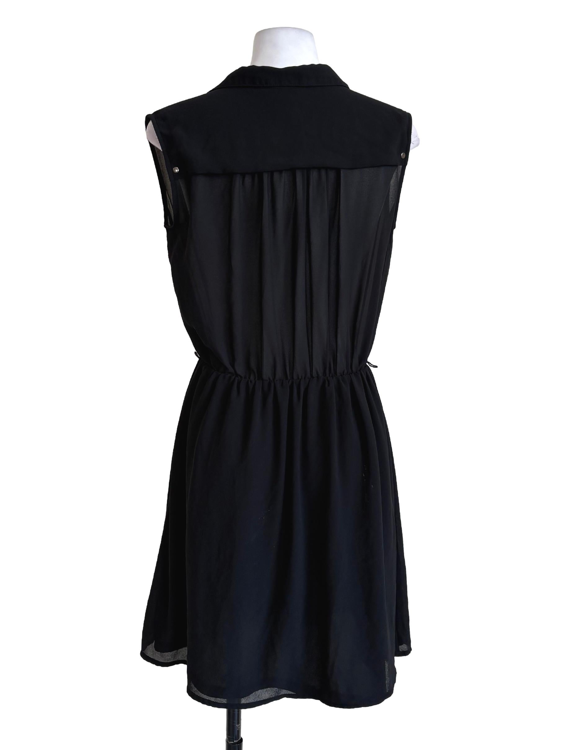 Black Sheer A-Line Dress
