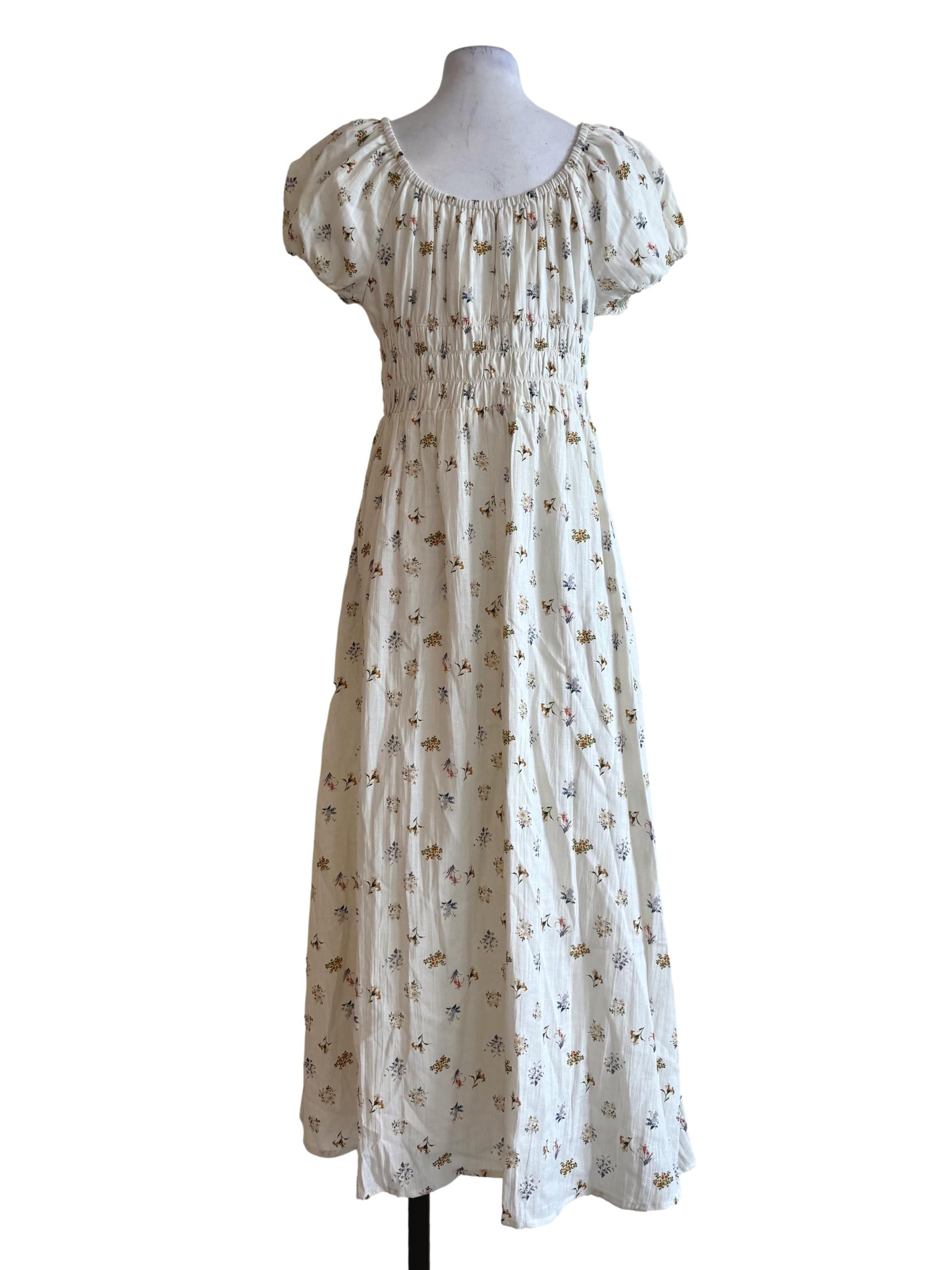 Powder White With Prints Dress