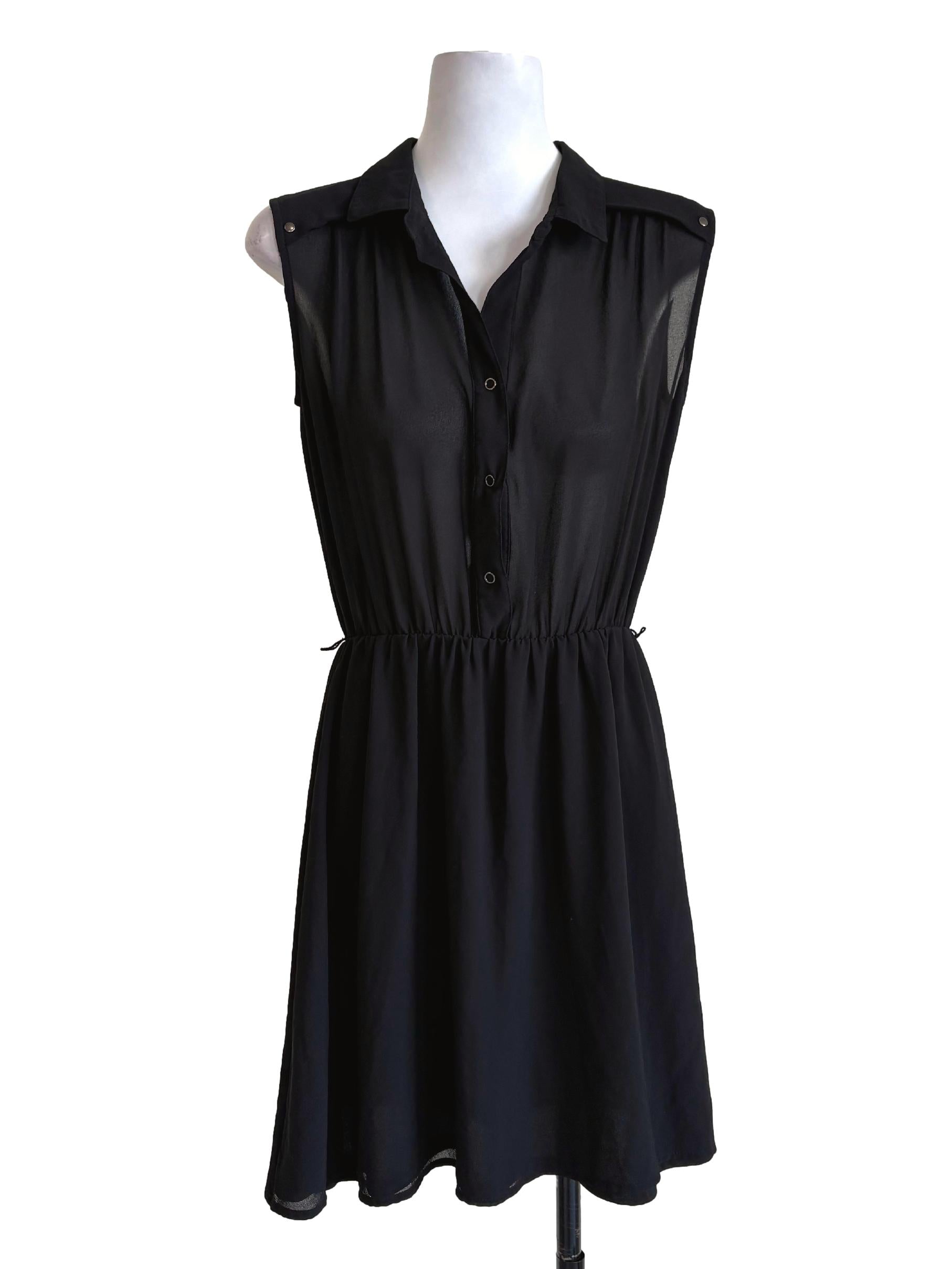 Black Sheer A-Line Dress