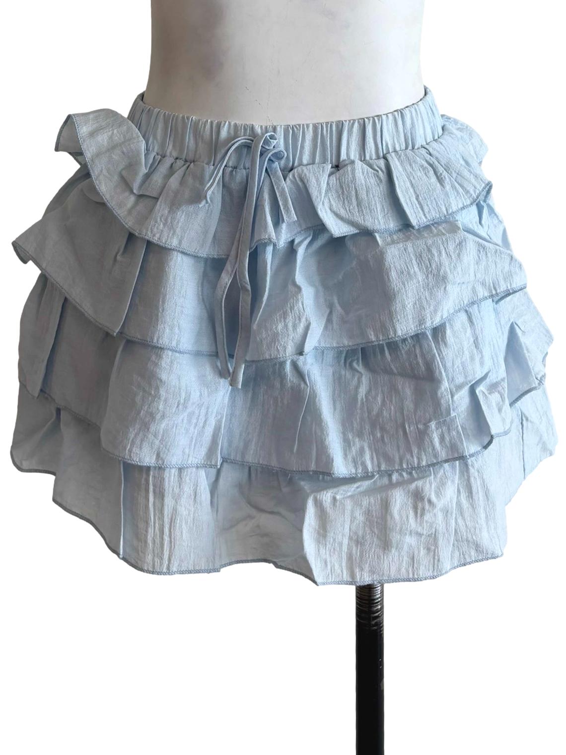 Blue Chiara Tiered Skorts