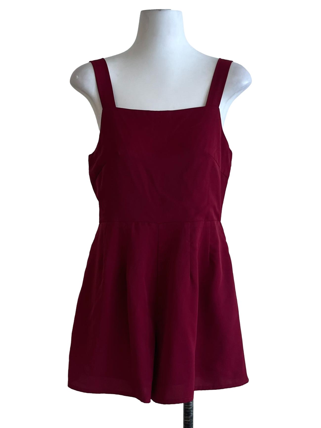 Jam Purple Square Neckline Romper